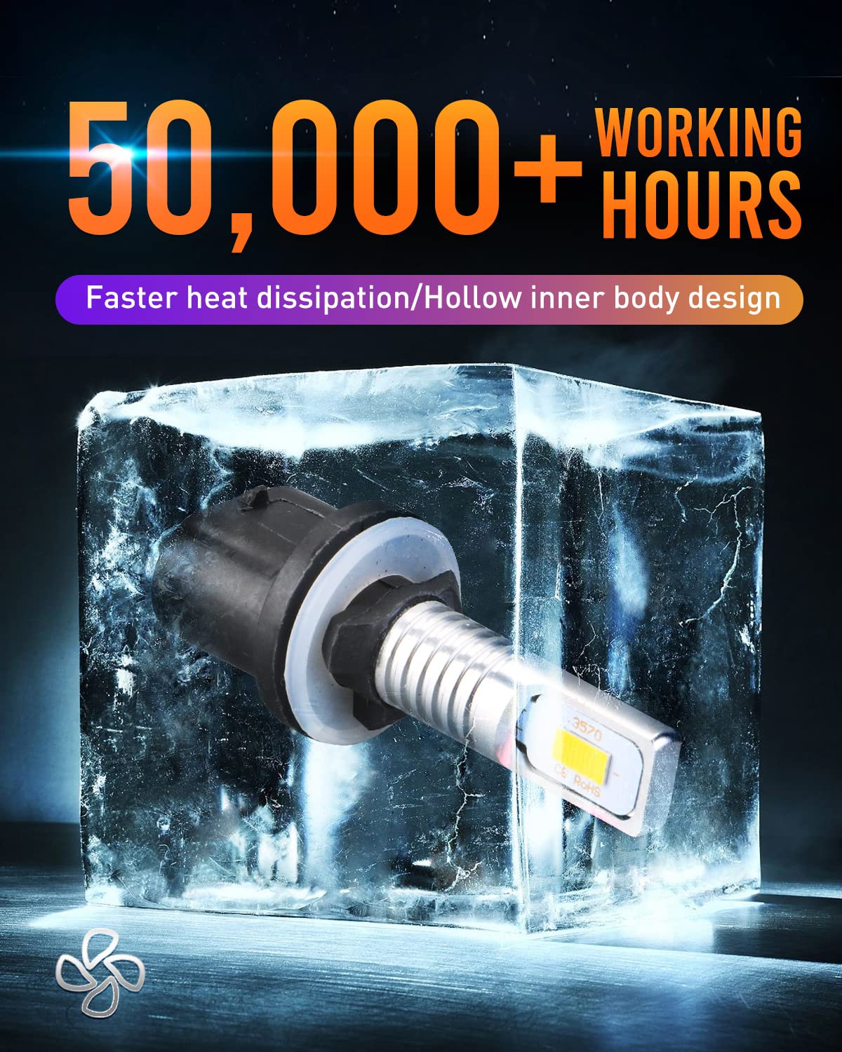 LUYED 880 LED Fog Light Bulbs - 6500K Xenon White Super Bright 886 890 892 893 Replacement Bulbs - Plug and Play - Pack of 2 - Perfect for Trucks, SUVs, and Off-Road Vehicles in Foggy or Low Visibility Conditions