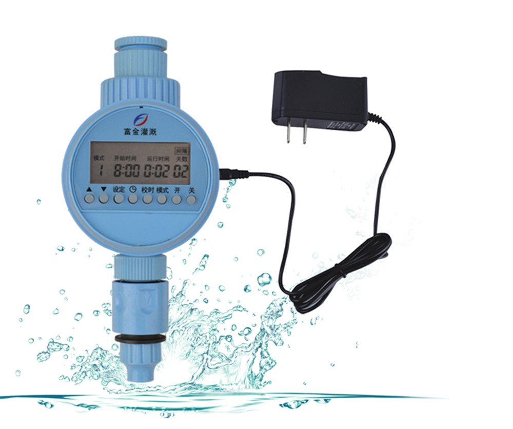 Huanyu Smart Rain Sensor LCD Display Automatic Garden Watering System - AC Powered Irrigation Controller with Timer for Outdoor Faucets | Perfect for Lawn, Flower Beds & Vegetable Gardens