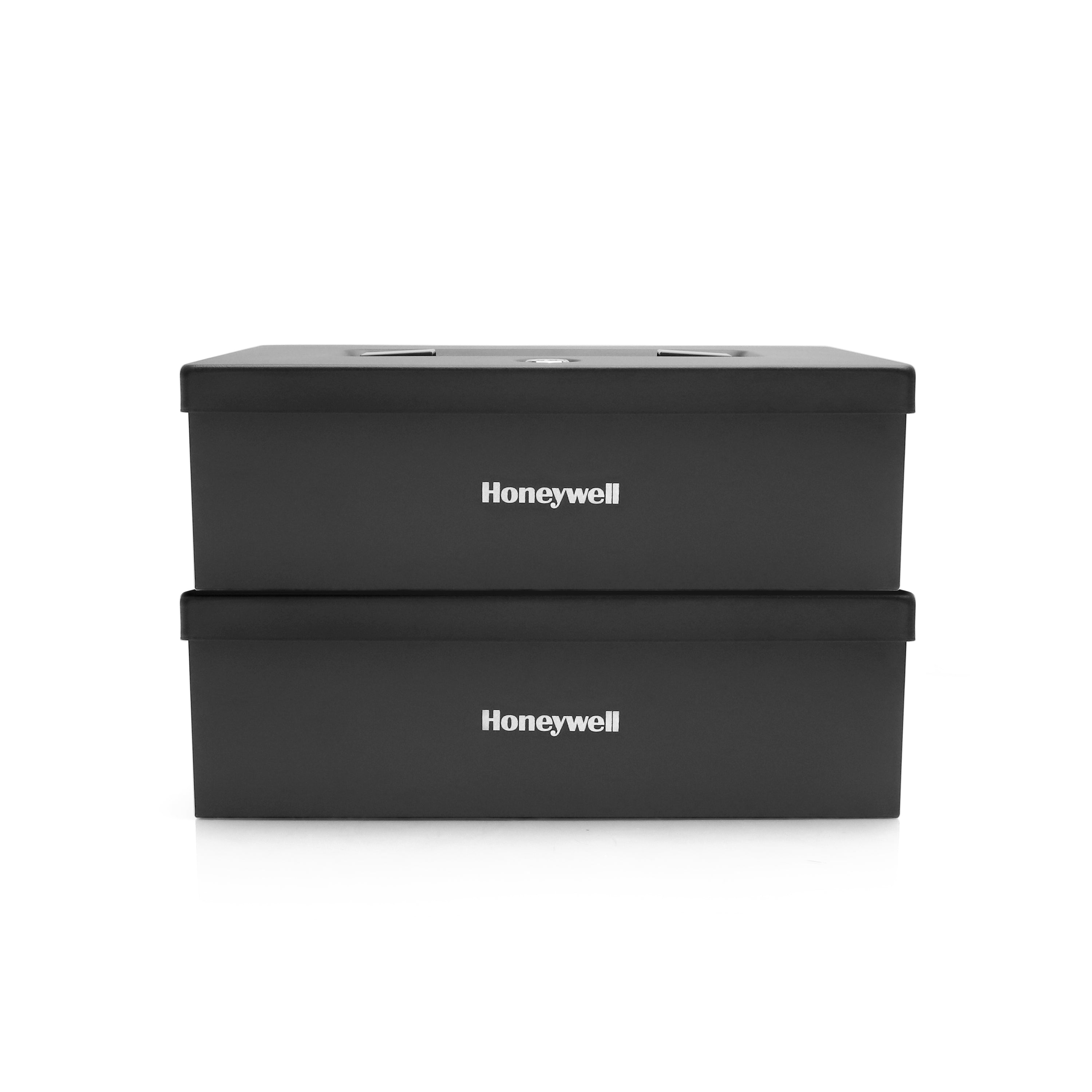 Honeywell 6124 Small Key Locking Steel Security Box with Carry Handle - Portable Safe for Home, Office, Travel & Cash Storage