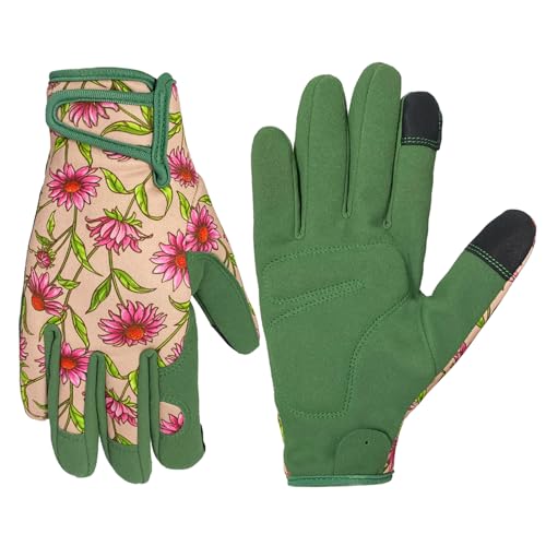 Green With Pink Flowers