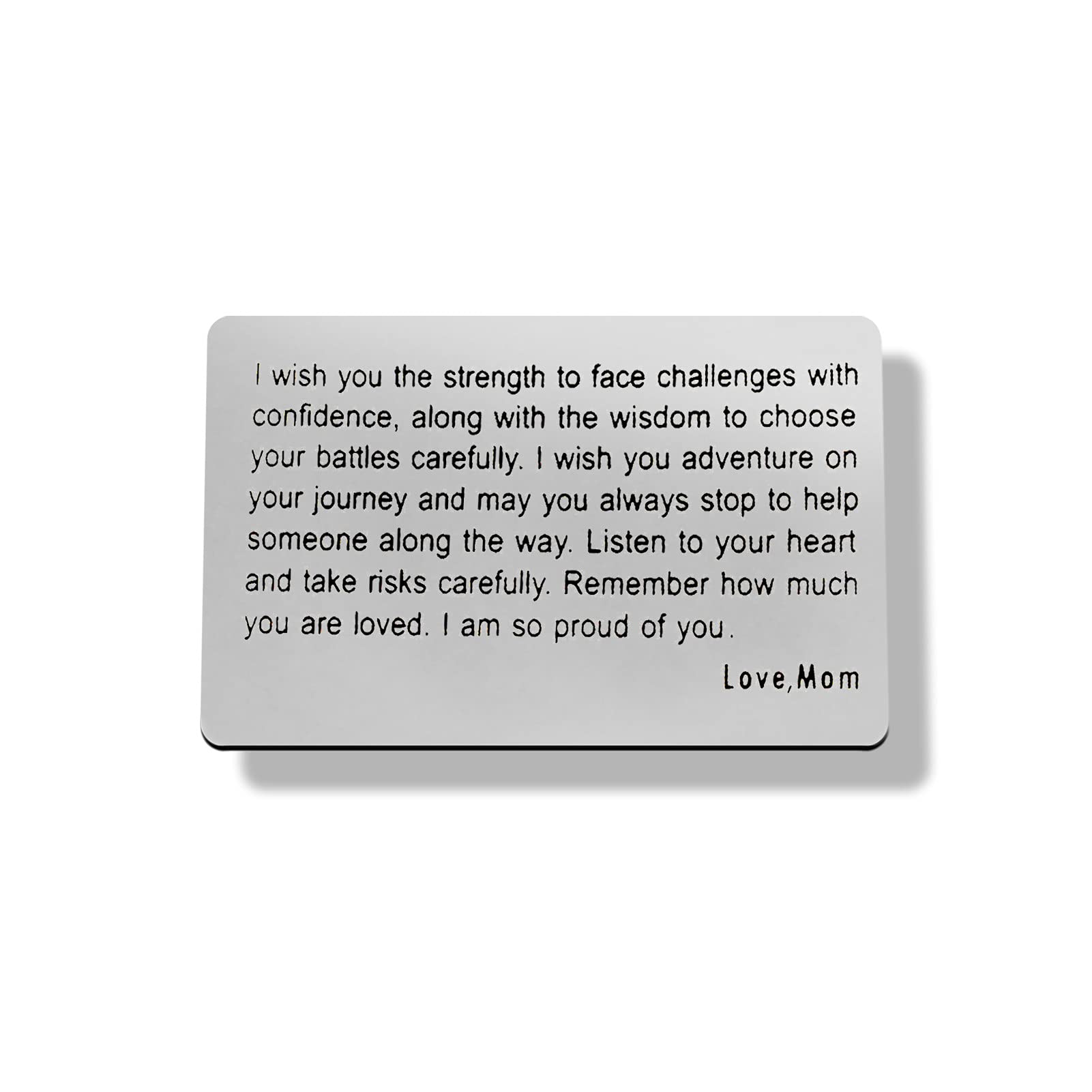Engraved Metal Wallet Insert Card - Inspirational Gift for Son, Daughter, Teen Boy & Girl - Birthday, Graduation, Family Keepsake Jewelry - Perfect for Daily Motivation & Special Occasions