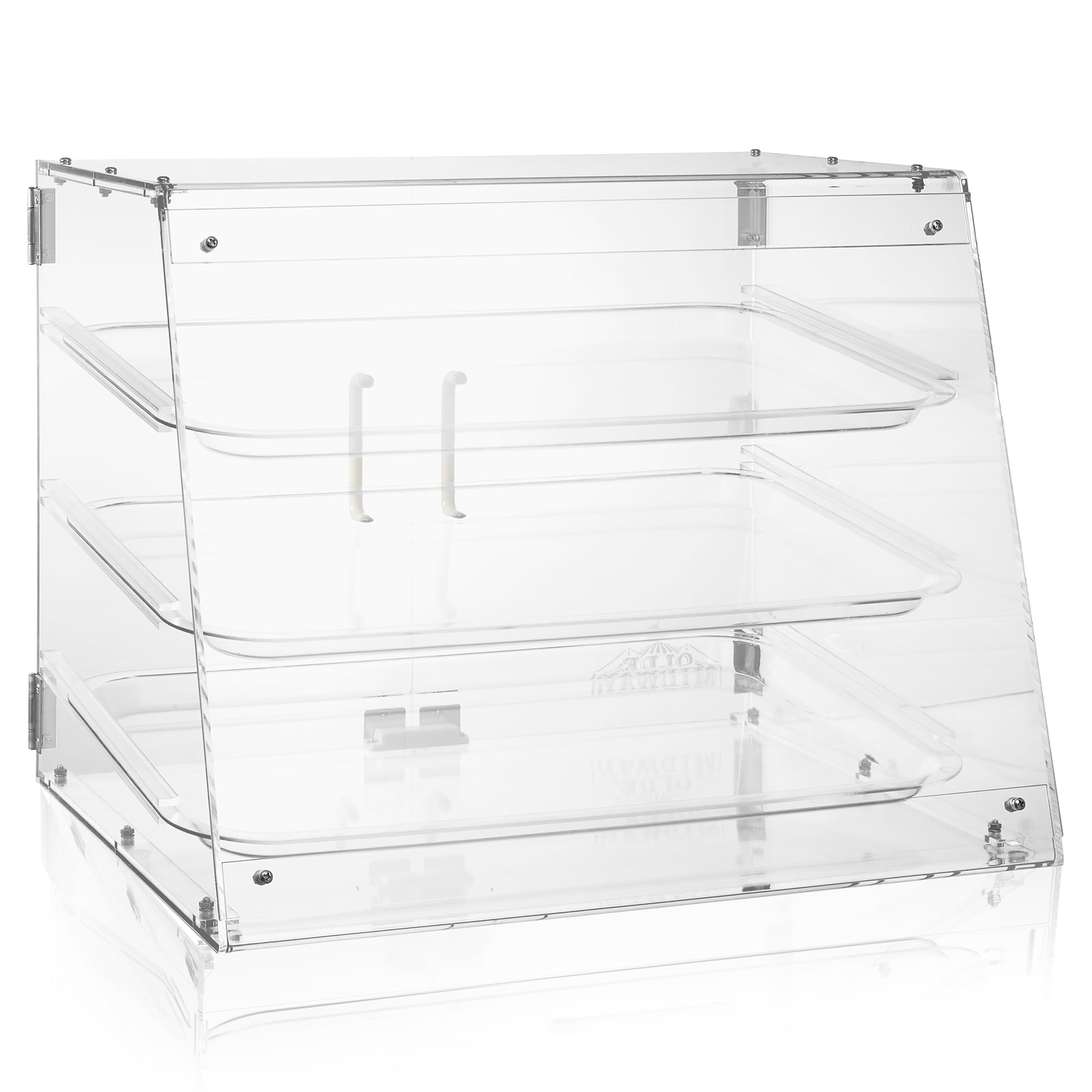 Olde Midway 3-Tier Acrylic Bakery Display Case with Removable Trays - Commercial Countertop Pastry Showcase for Donuts, Cakes & Desserts - Perfect for Bakeries, Cafes & Retail Stores