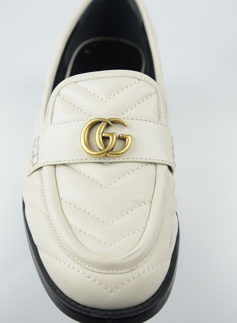 Gucci Cream Leather Loafers Size 36 - Classic Comfort for Business & Casual Wear