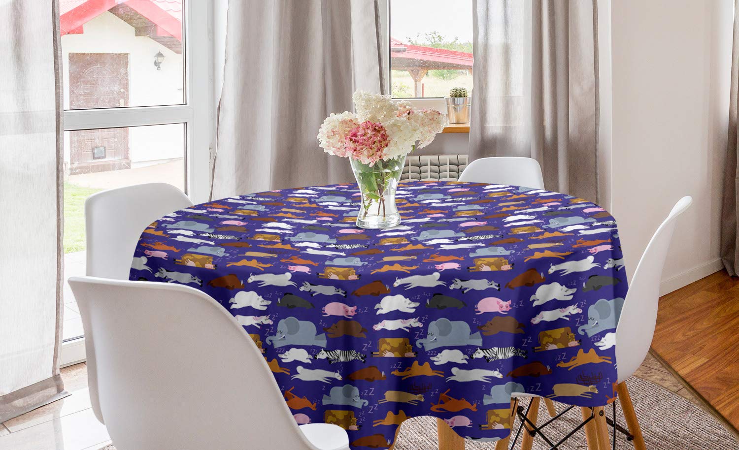 Ambesonne Animal Print Round Tablecloth 60