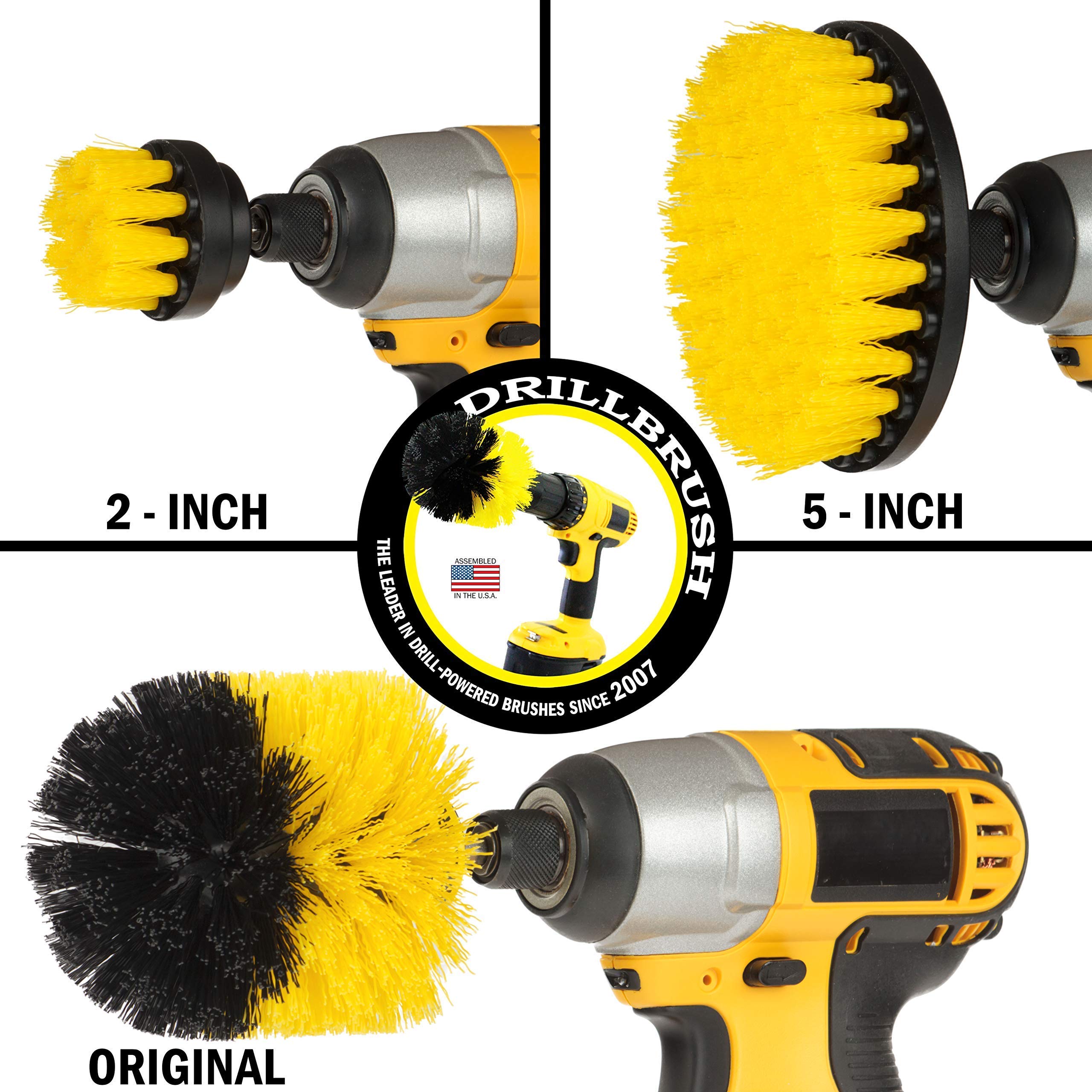 Powerful Bathroom Cleaner Set - Drill Brush, Grout Cleaner & Scrub Brush for Tile, Bathtub & Shower - Complete Cleaning Supplies Kit for Sink, Shower Mat & Carpet - Ideal for Deep Cleaning Bathrooms, Kitchens & High-Traffic Areas