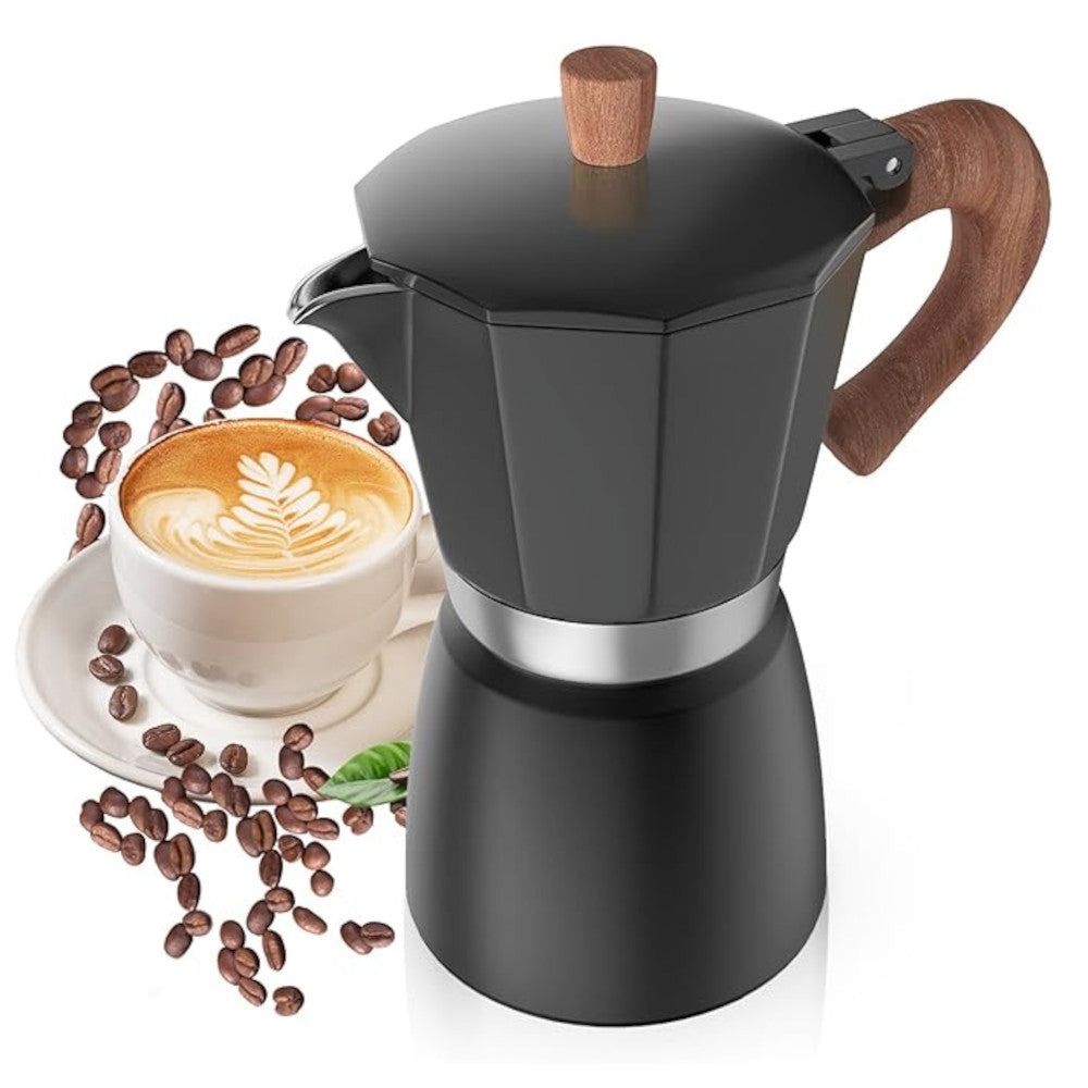Stovetop 6 Cup Espresso Coffee Maker - Italian Moka Pot for Perfect Home Brewing | Ideal for Camping, Office & Kitchen Use
