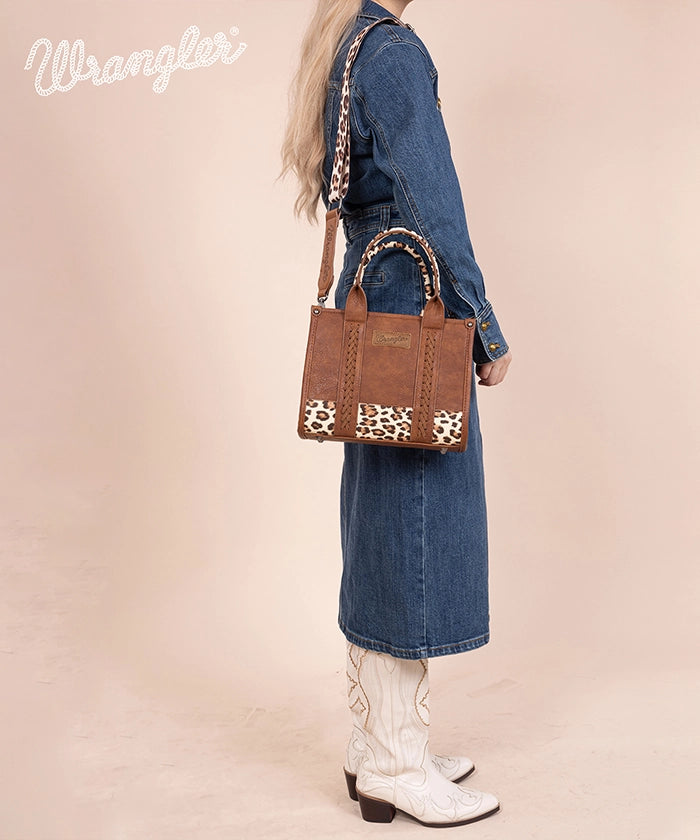 Wrangler Cow Print Crossbody Tote Bag for Women - Stylish Western Handbag for Everyday Use, Shopping & Travel