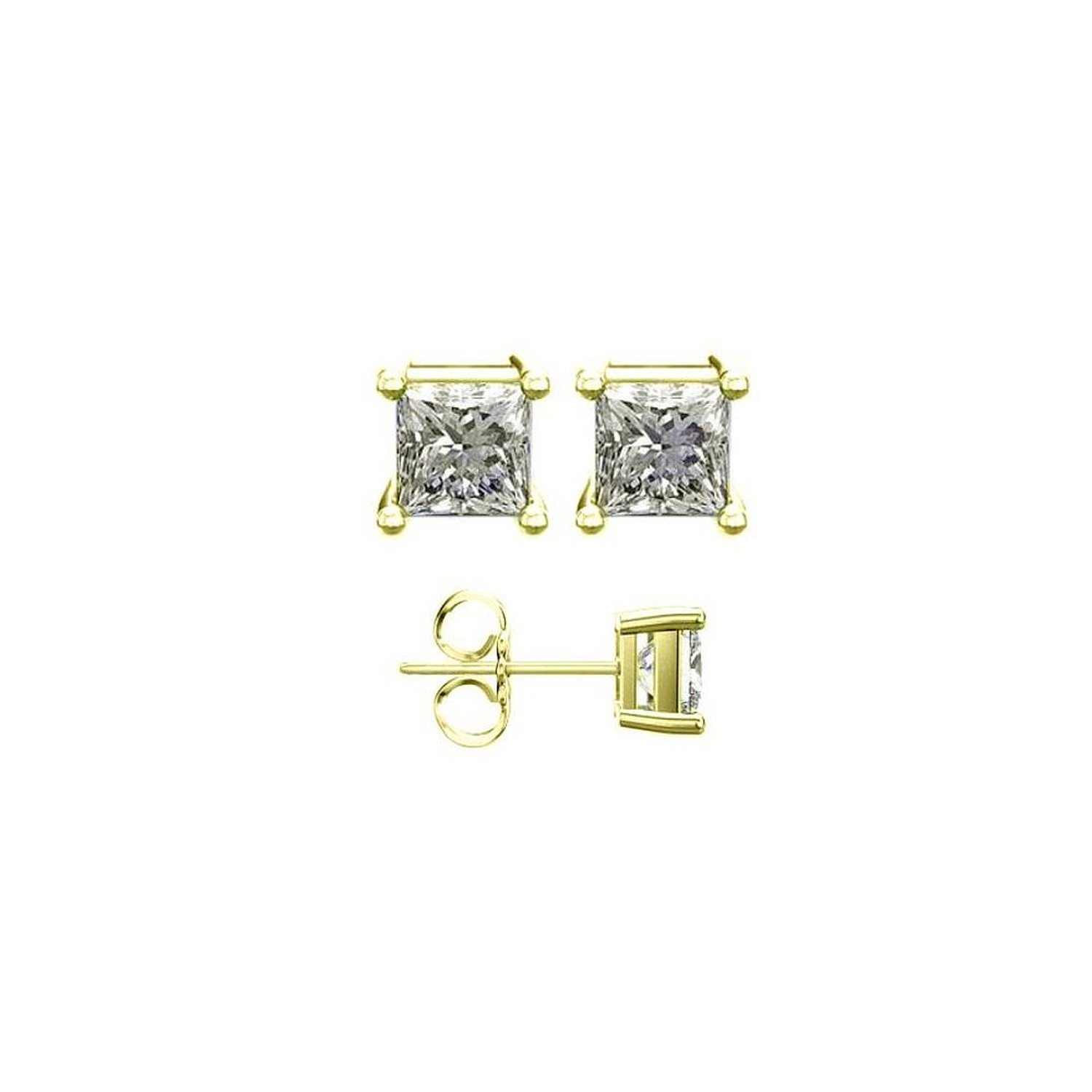 6mm Sterling Silver Princess Stud Earrings for Women - Elegant & Hypoallergenic Jewelry for Daily Wear, Parties & Gifts