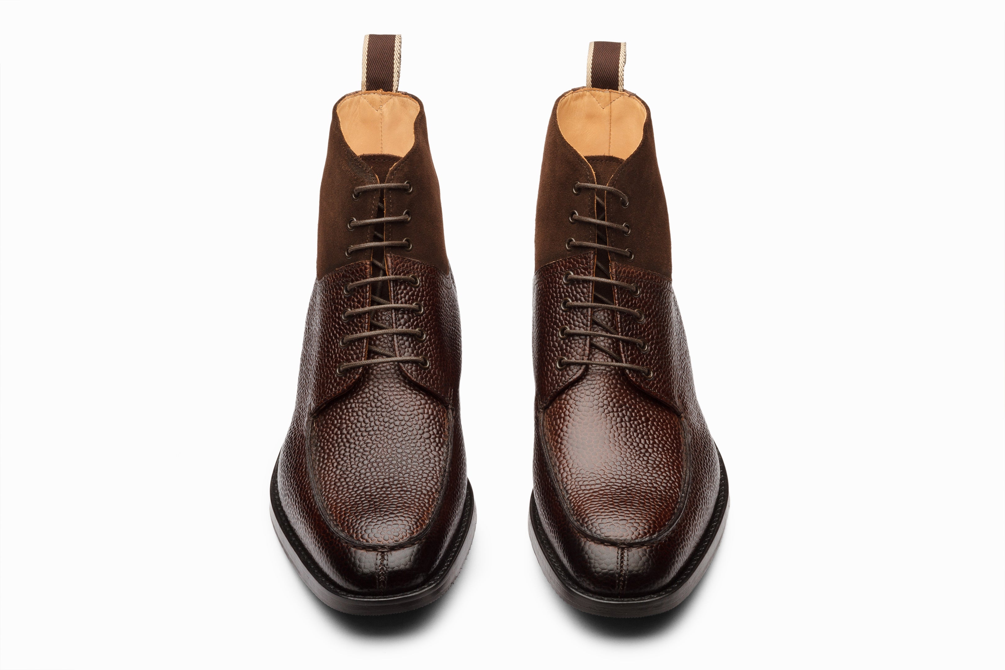 Men's Dark Brown Split Toe Derby Suede Combination Boots - Comfortable & Stylish Casual & Dress Shoes for Work, Office & Outdoor Wear