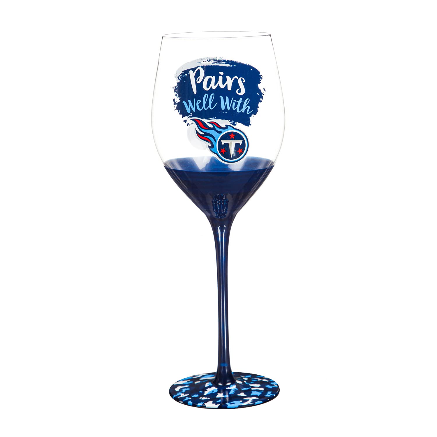 Tennessee Titans 17oz Stemware Glass Set - Officially Licensed NFL Team Sports America Barware - Perfect for Game Day Parties, Home Bars, and Sports Fan Gifts