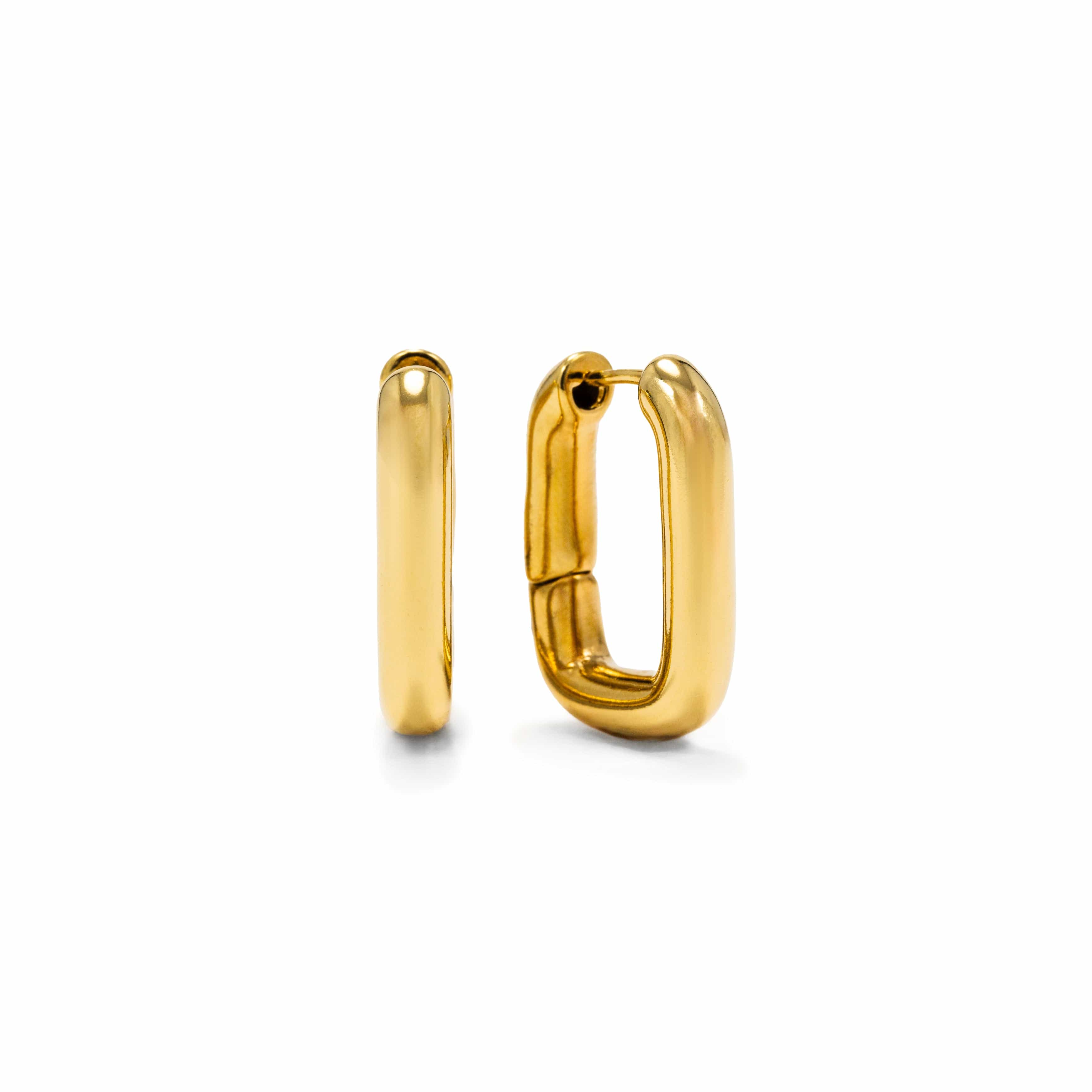 Stylish Midi Paperclip Puff Hoop Earrings for Women - Trendy Gold/Silver Fashion Jewelry - Perfect for Parties, Dating & Everyday Wear