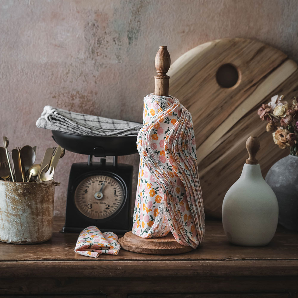 Sturdy Oak Wood Paper Towel Holder - Rustic Kitchen & Bathroom Organizer for Countertop or Wall Mount - Perfect for Home, Office, and Restaurant Use