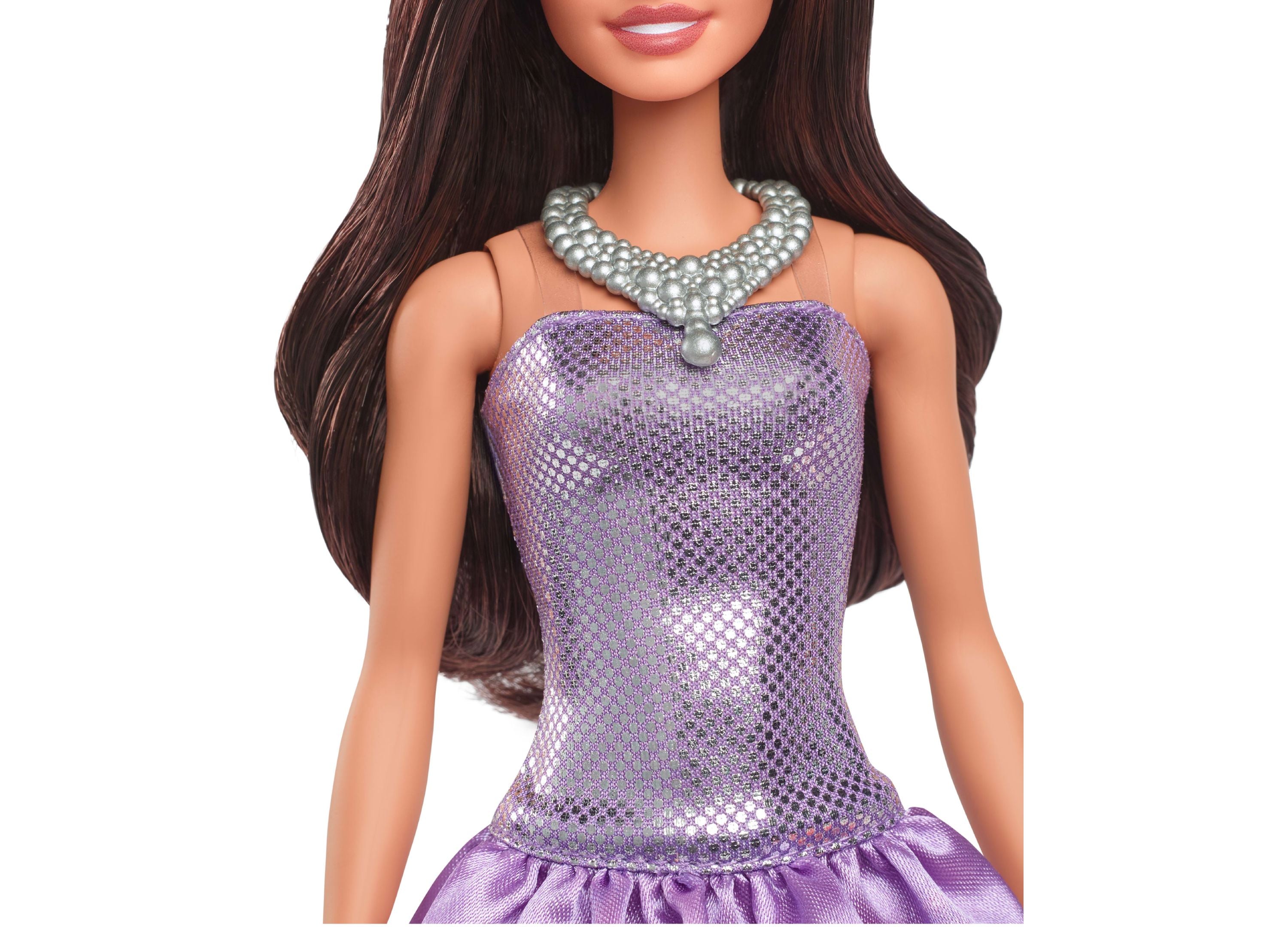 Barbie Fashionistas Doll 234 - Purple Sequined Dress with Silver Accessories | Collectible Doll for Kids & Adults | Perfect for Playtime, Birthday Gifts & Display