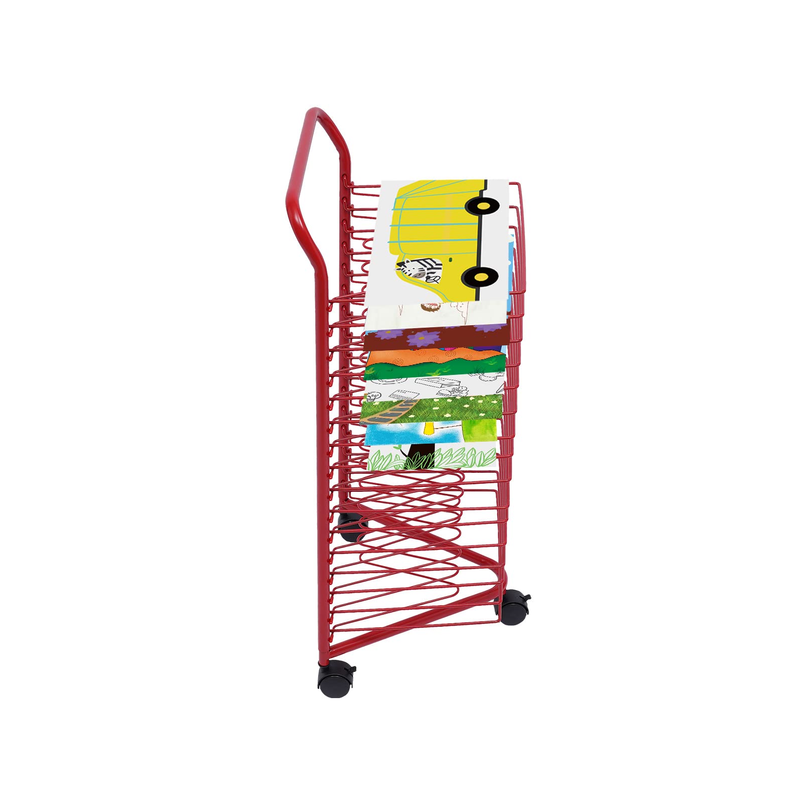 16-Shelf Mobile Art Drying Rack with Wheels - 33 Inch Height for Classroom, School & Art Clubs - Perfect for Paintings, Crafts & Artwork Storage Display - Ideal for Art Studios, Kids' Activities & Creative Projects