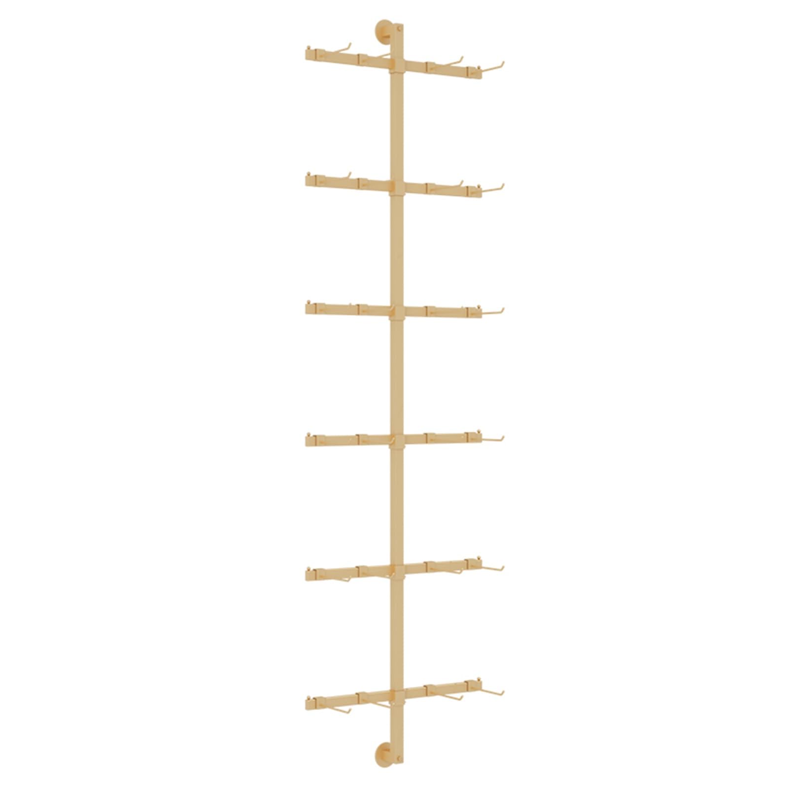 Retail Display Racks - Wall Mounted Sock Organizer & Clothing Store Shelves for Slippers, Underwear, Phone Cases & Accessories - Gold Boutique Wall Shelf for Retail Shops & Home Storage