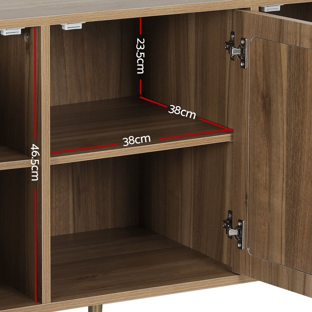 Rattan Buffet Sideboard Cabinet - Stylish Storage for Kitchen & Dining Room - Perfect for Organizing Dishes, Linens, and Entertaining Essentials