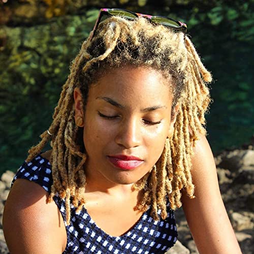8 Inch 60 Strands #613 Blonde 100% Human Hair Dreadlock Extensions for Men Women & Kids - Handmade Real Hair Locs Can Be Dyed Bleached Curled - 0.6cm Thickness Permanent Loc Extensions - Perfect for Cosplay, Halloween, Daily Wear & Protective Hairstyles