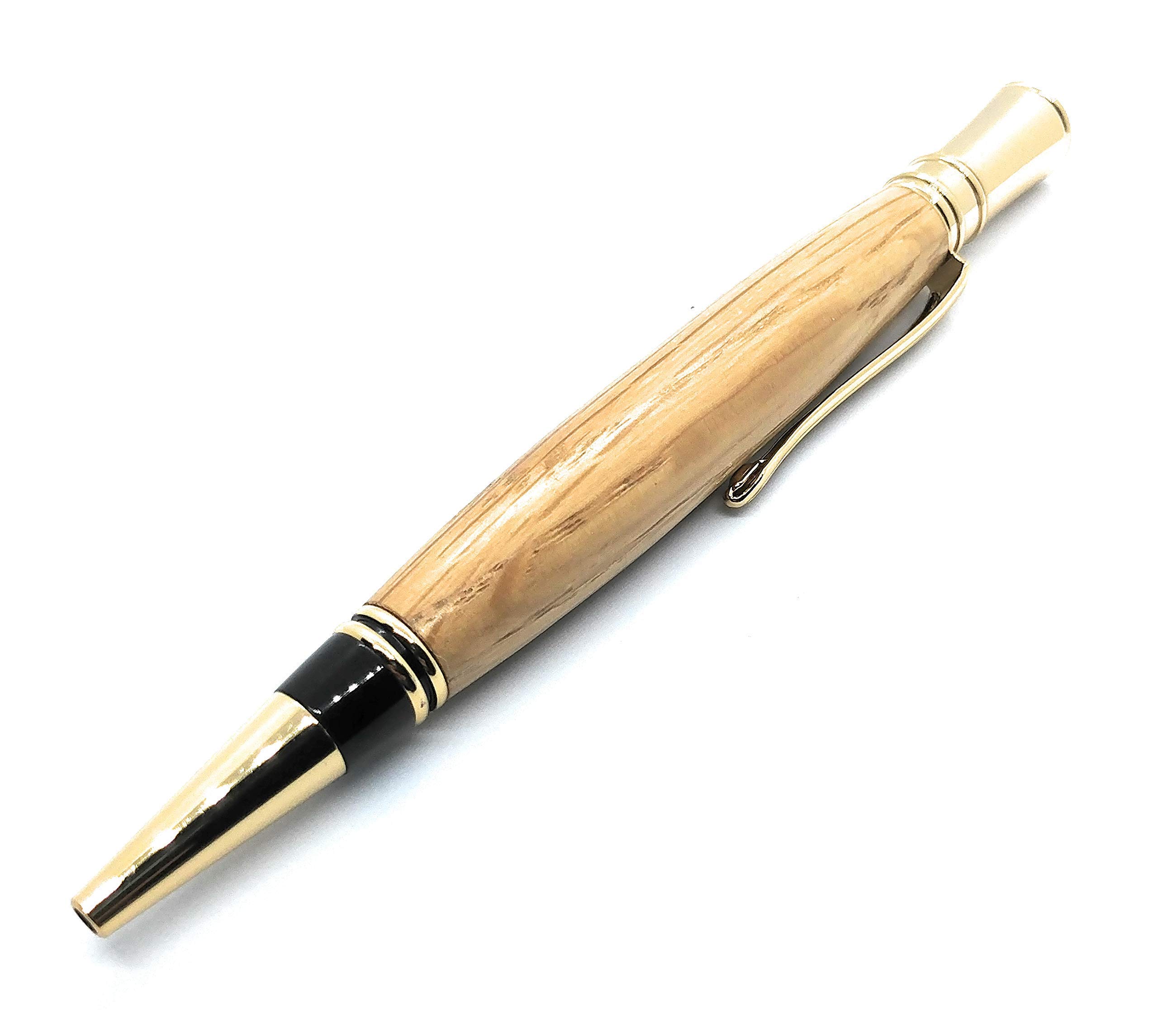 Handcrafted Bourbon Barrel Ballpoint Pen - Twist Mechanism, Parker Style Refill, Unique Wooden Gift for Men - Perfect for Office, Business Meetings & Whiskey Lovers