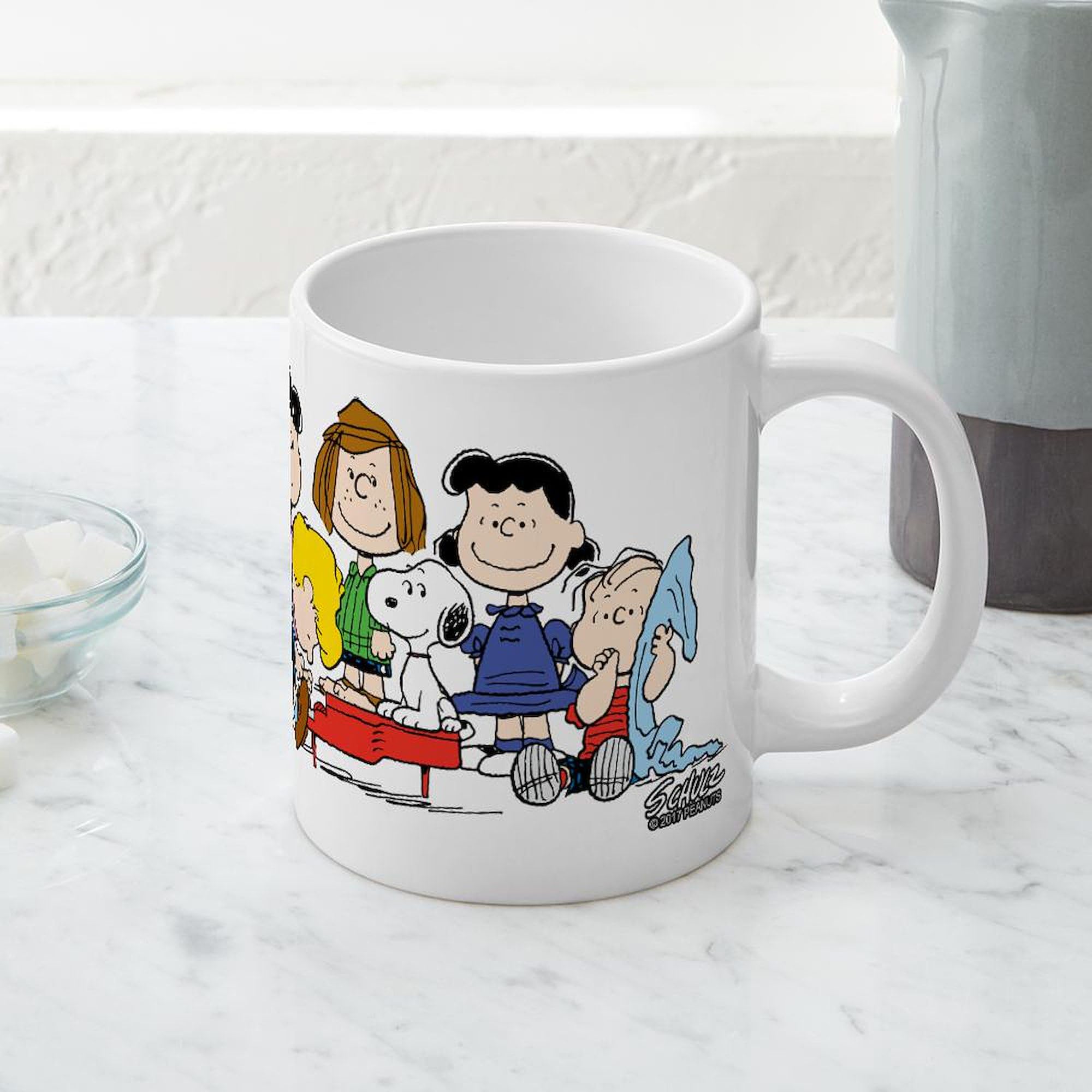 Peanuts Gang Music Themed 20 oz Ceramic Coffee Mug - Large Mega Cup for Hot & Cold Drinks, Perfect for Home, Office, or Gift Giving