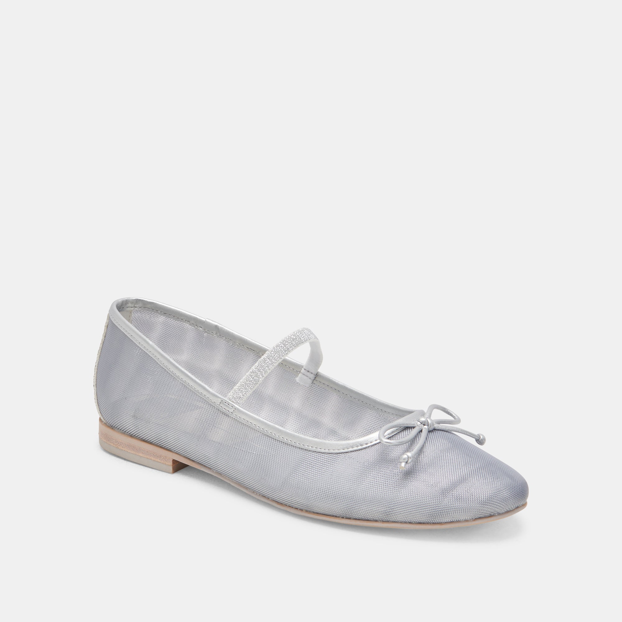 Cadel Women's Ballet Flats Silver Mesh Comfortable Slip-On Shoes for Work, Casual & Dance | Lightweight & Breathable