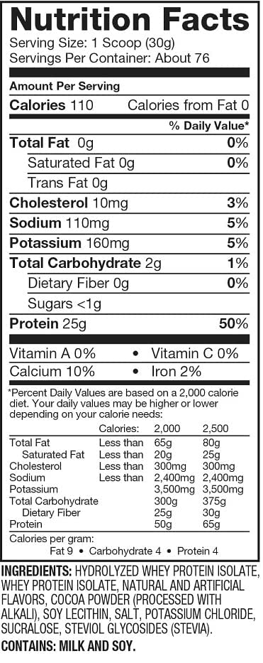 Dymatize ISO 100 Hydrolyzed Whey Protein Isolate Powder - Cookies & Cream Flavor - 1.6 lb (25 Servings) for Post-Workout Recovery & Muscle Growth
