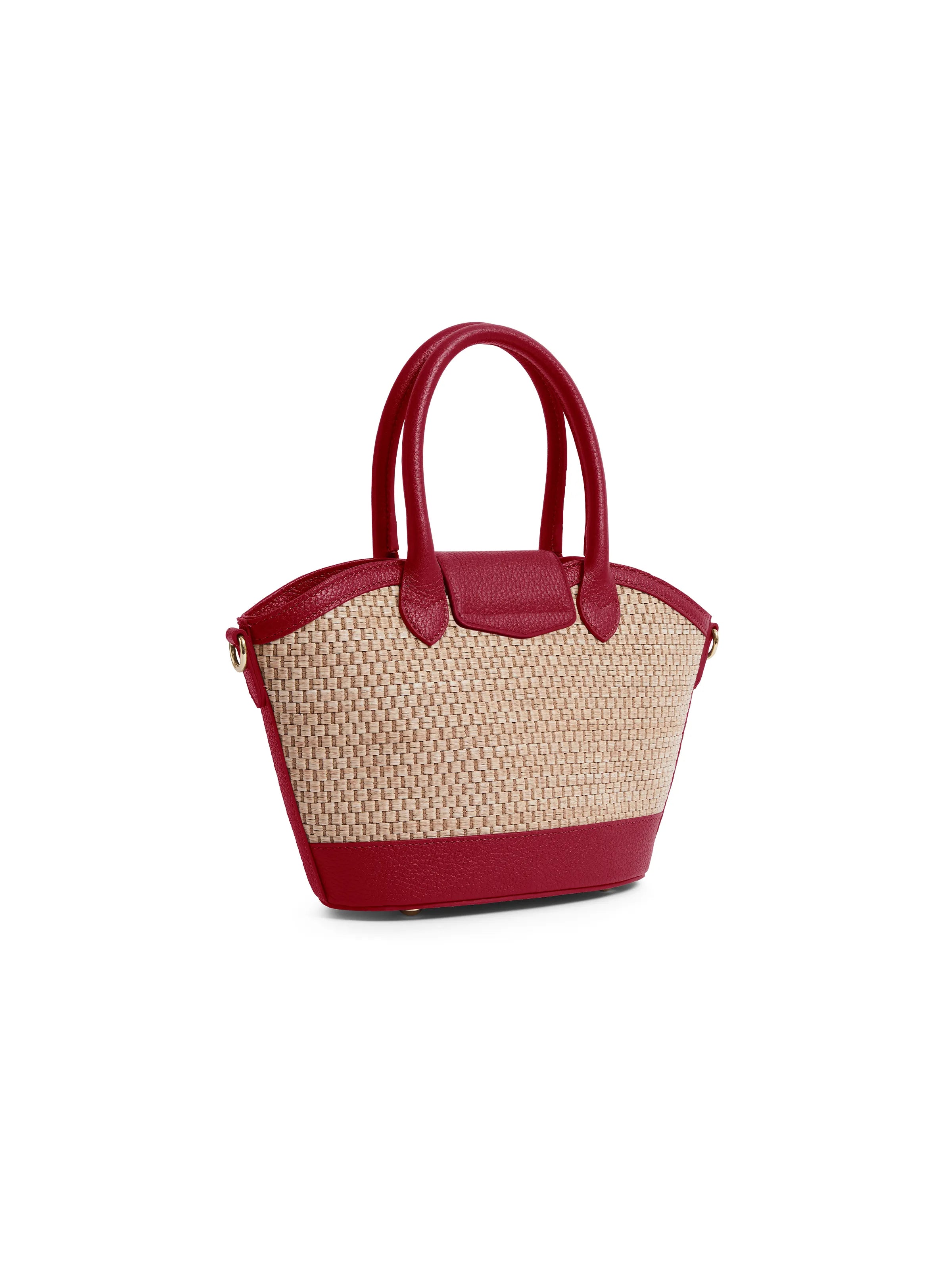 Mini Windsor Basket Bag - Stylish Cherry Print Crossbody Purse for Women | Perfect for Shopping, Beach & Casual Outings