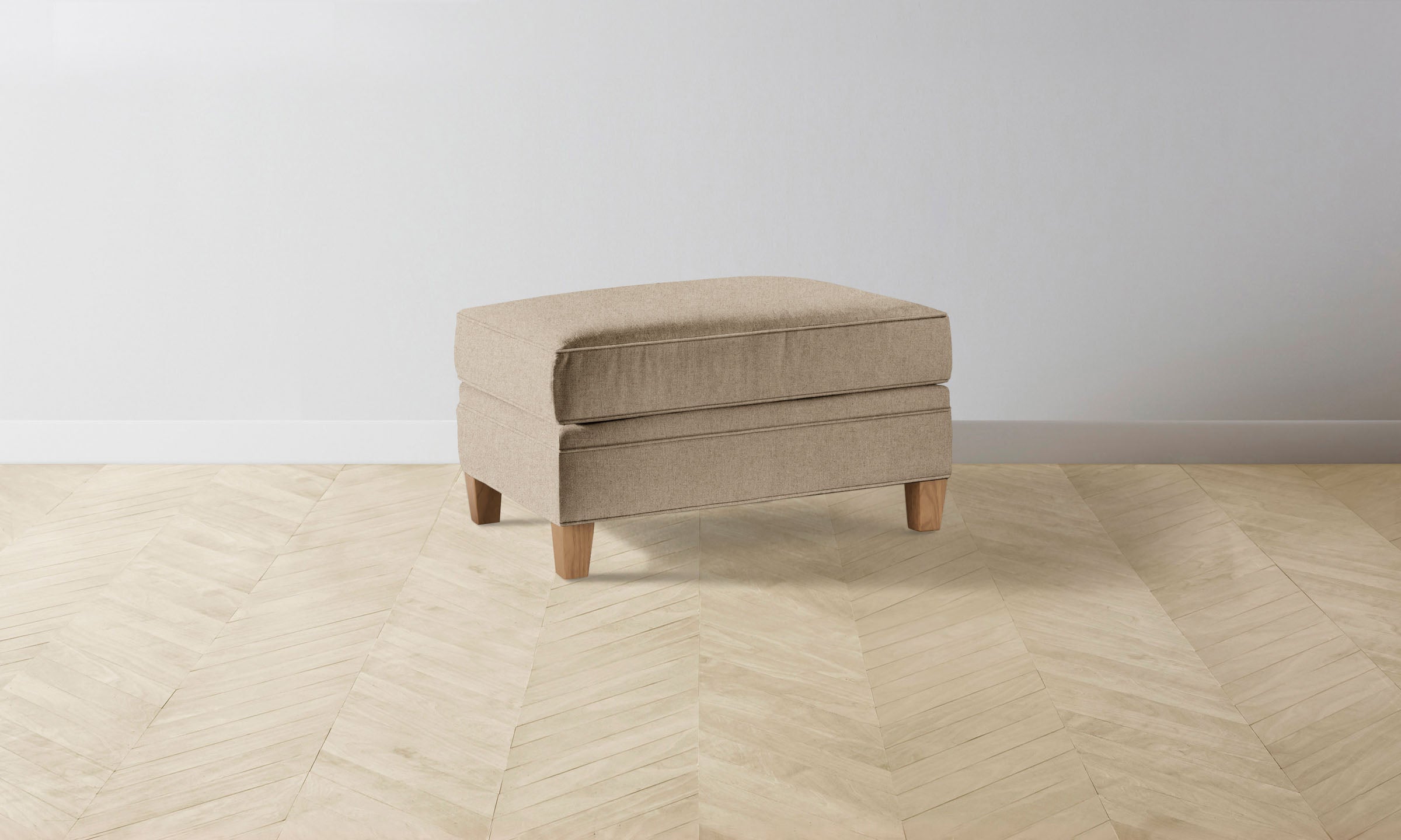 Luxury Italian Brushed Wool Fox Carmine Ottoman - Stylish Footrest & Accent Chair for Living Room, Bedroom, or Office Decor