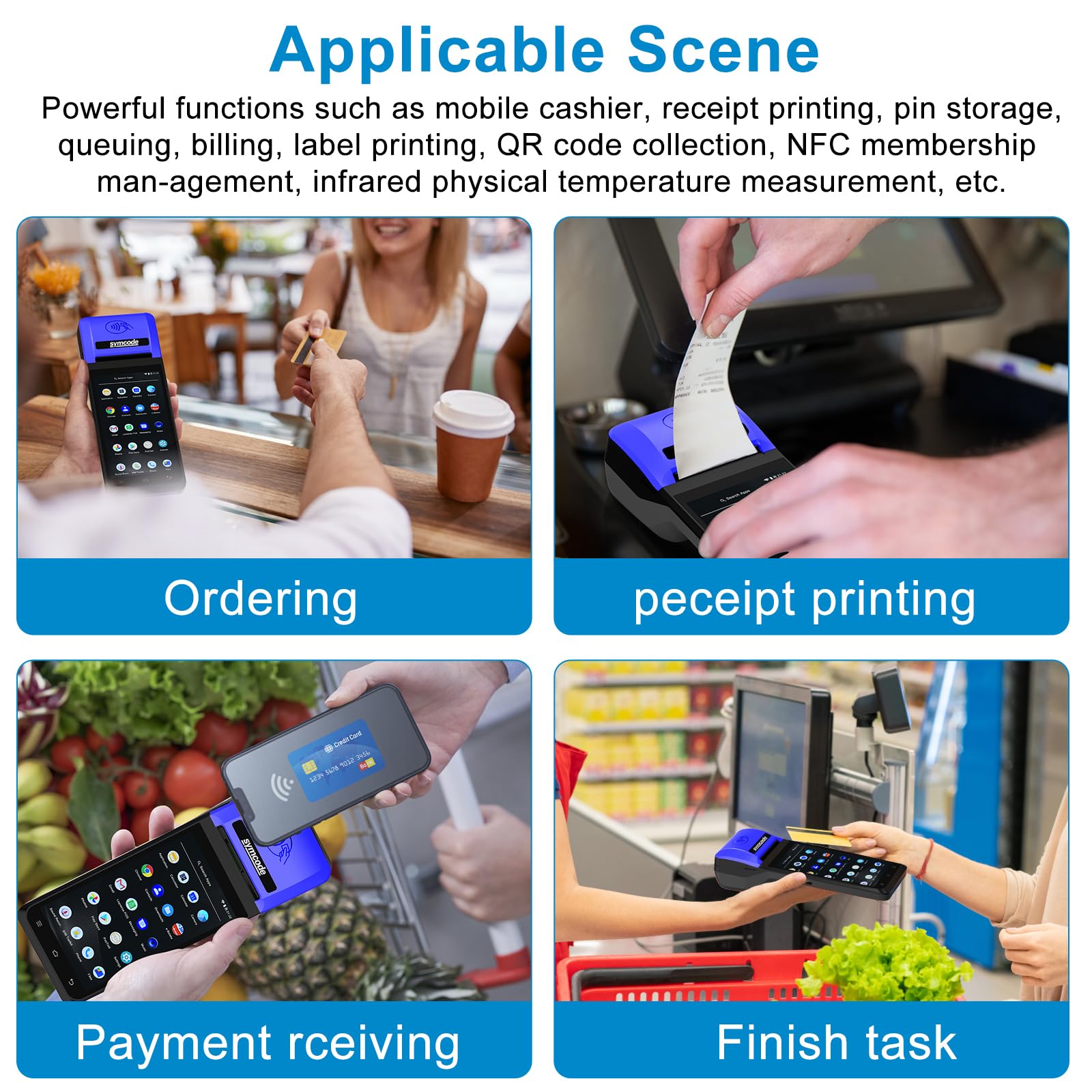 Symcode Thermal POS Receipt Printer with Android 8.0 - 5.5