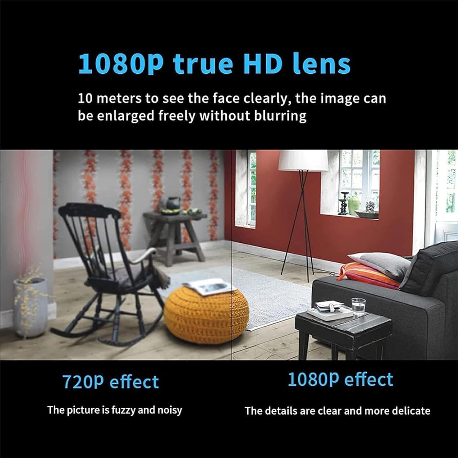 200W HD Cat Eye Camera - Hidden Spy Camera for Home Security, Indoor Surveillance, and Pet Monitoring | Discreet & Wireless Design for Living Room, Bedroom, or Office