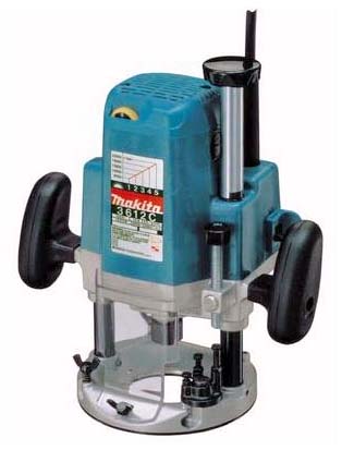 Makita 3612C 3-1/4 HP Plunge Router - 220-240V Professional Woodworking Tool for Cabinet Making & Edge Trimming