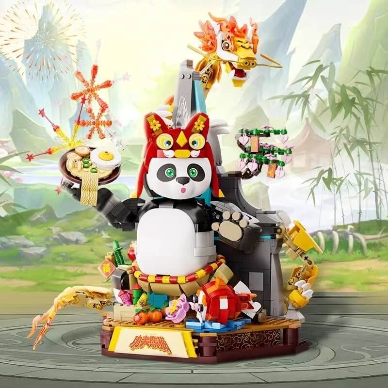 Pantasy 86504 Dragon Warrior Building Blocks - Chinese New Year Special Edition for Collectors | Perfect for Holiday Gifts, Home Decoration & Display