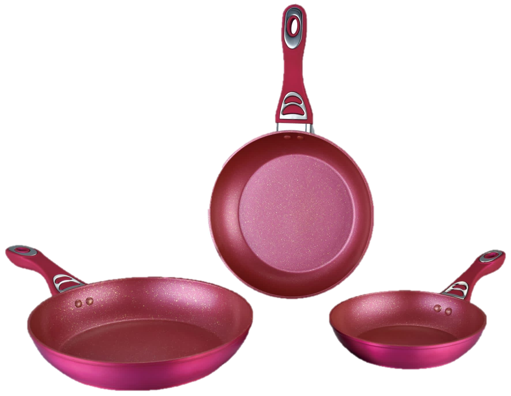 3-Piece Nonstick Marble Coated Frying Pan Set - Durable Aluminum Cookware for Sauteing, Frying & Cooking - Perfect for Home Kitchen, Restaurant & Camping Use