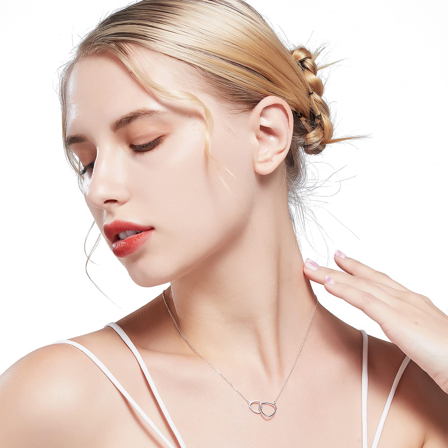ALoveSoul Best Friends Necklace - Sterling Silver Infinity Double Triangle Pendant, Matching Friendship Jewelry for Women | Perfect Birthday Gift for Her, Sister & BFF | Ideal for Anniversaries, Valentine's Day & Special Occasions