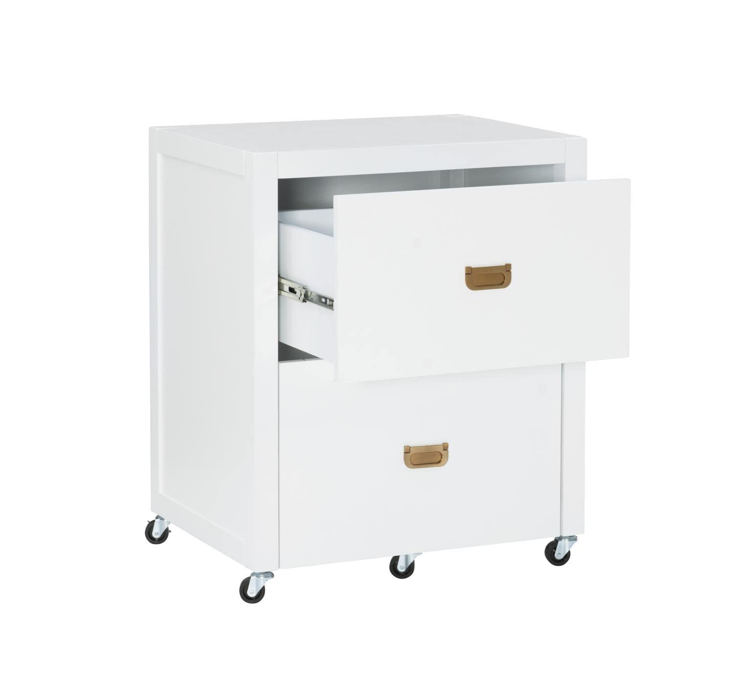 Linon Peggy File Cabinet White - 2-Drawer Letter Size Office Storage Organizer for Home & Office Use - Perfect for Documents, Folders, and Office Supplies