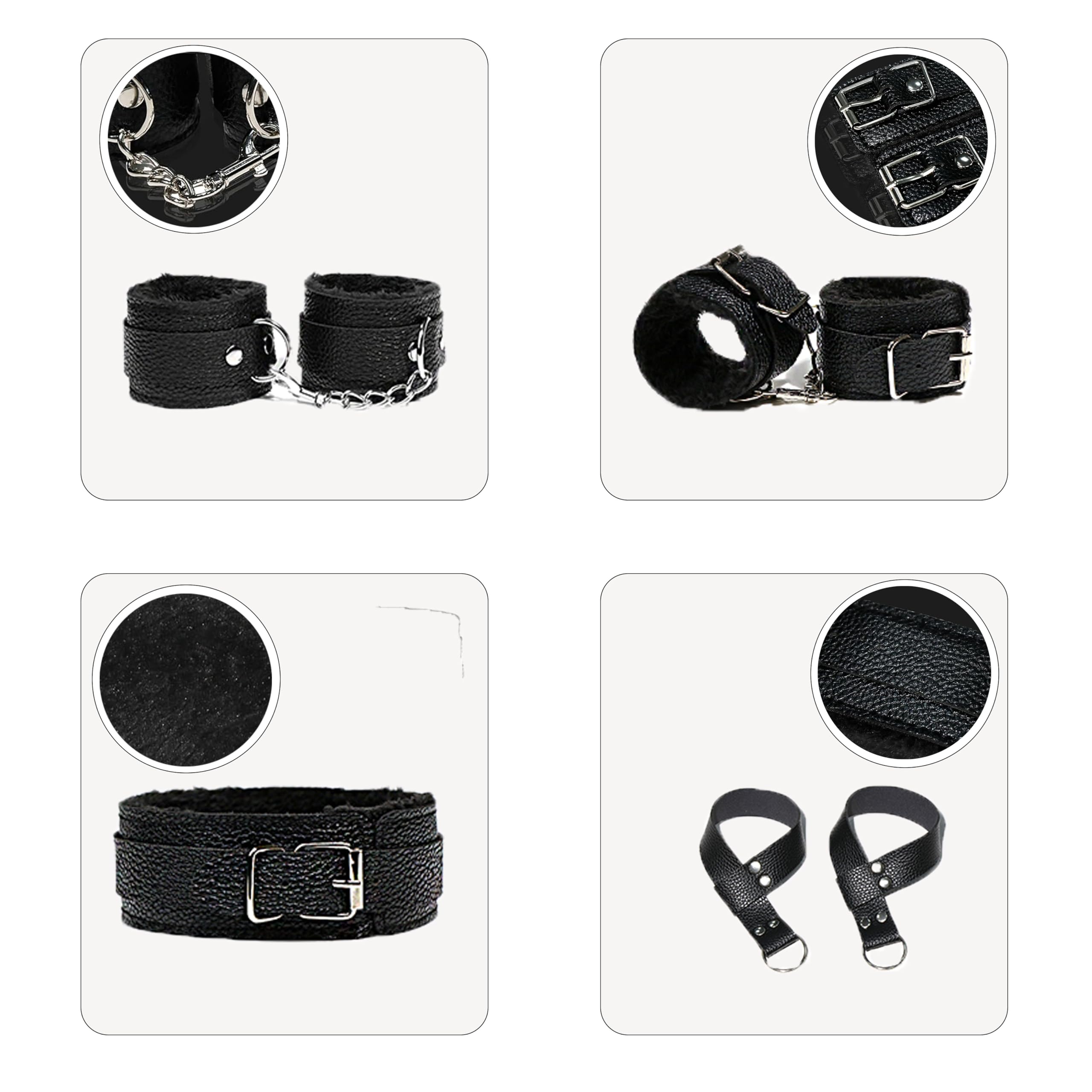 Quintrost 12-Piece SM Bondage Kit for Couples - Beginner-Friendly BDSM Restraint Set with Handcuffs, Blindfold & Nipple Clamps - Black Sex Toys for Sensual Play & Spicing Up Relationships