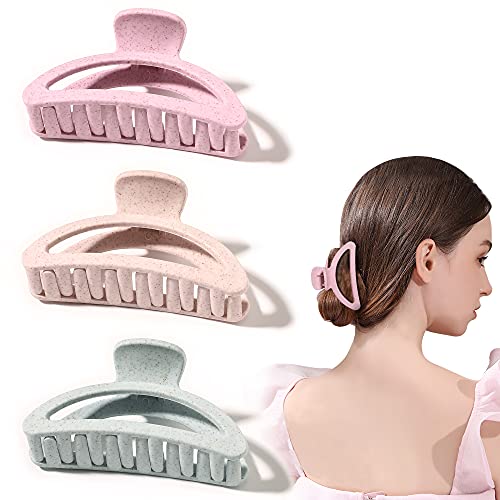 Ivyu Large Banana Hair Clips for Women - Fashionable Matte Hair Clamps for Thick & Long Curly Hair, Cute Macaron-Themed Ice Cream Color Hair Accessories for Girls | Perfect for School, Parties, Weddings & Everyday Styling