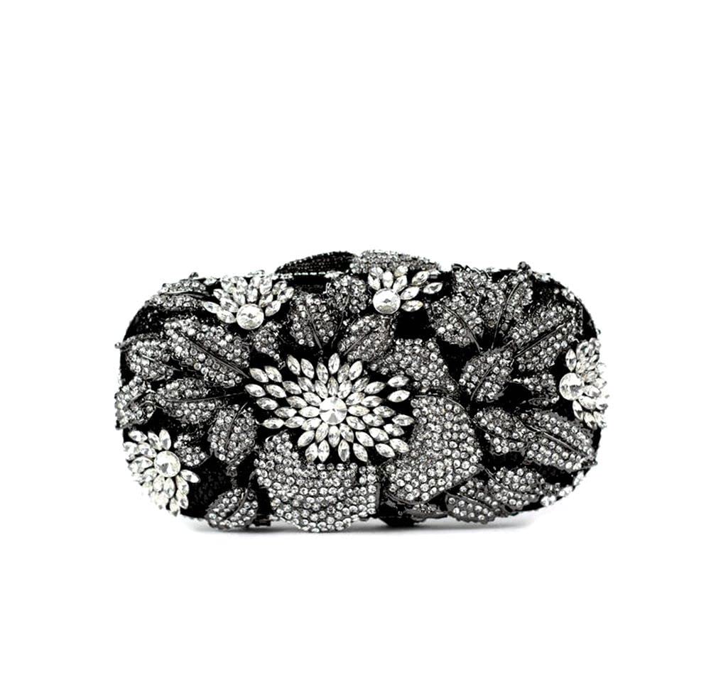 DEBIMY Rhinestone Clutch Purse for Women - Sparkling Crystal Evening Bag with Flower Hollow Out Design for Wedding, Party & Prom | Elegant Bling Handbag for Formal Events, Date Night & Special Occasions