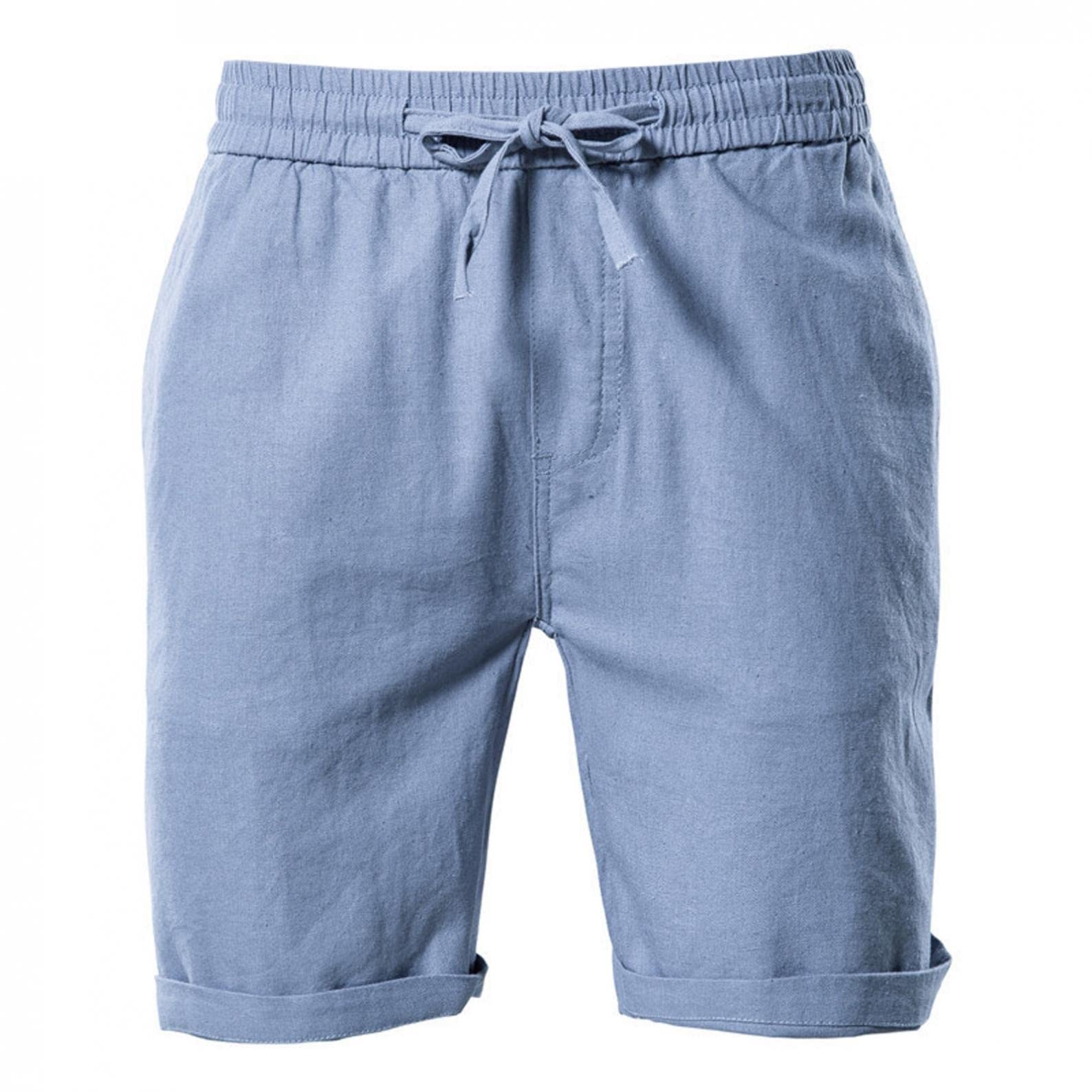 **Men's Linen Shorts - Breathable Cotton Linen Casual & Workout Shorts for Gym, Yoga, Travel - Perfect Father's Day Gift**