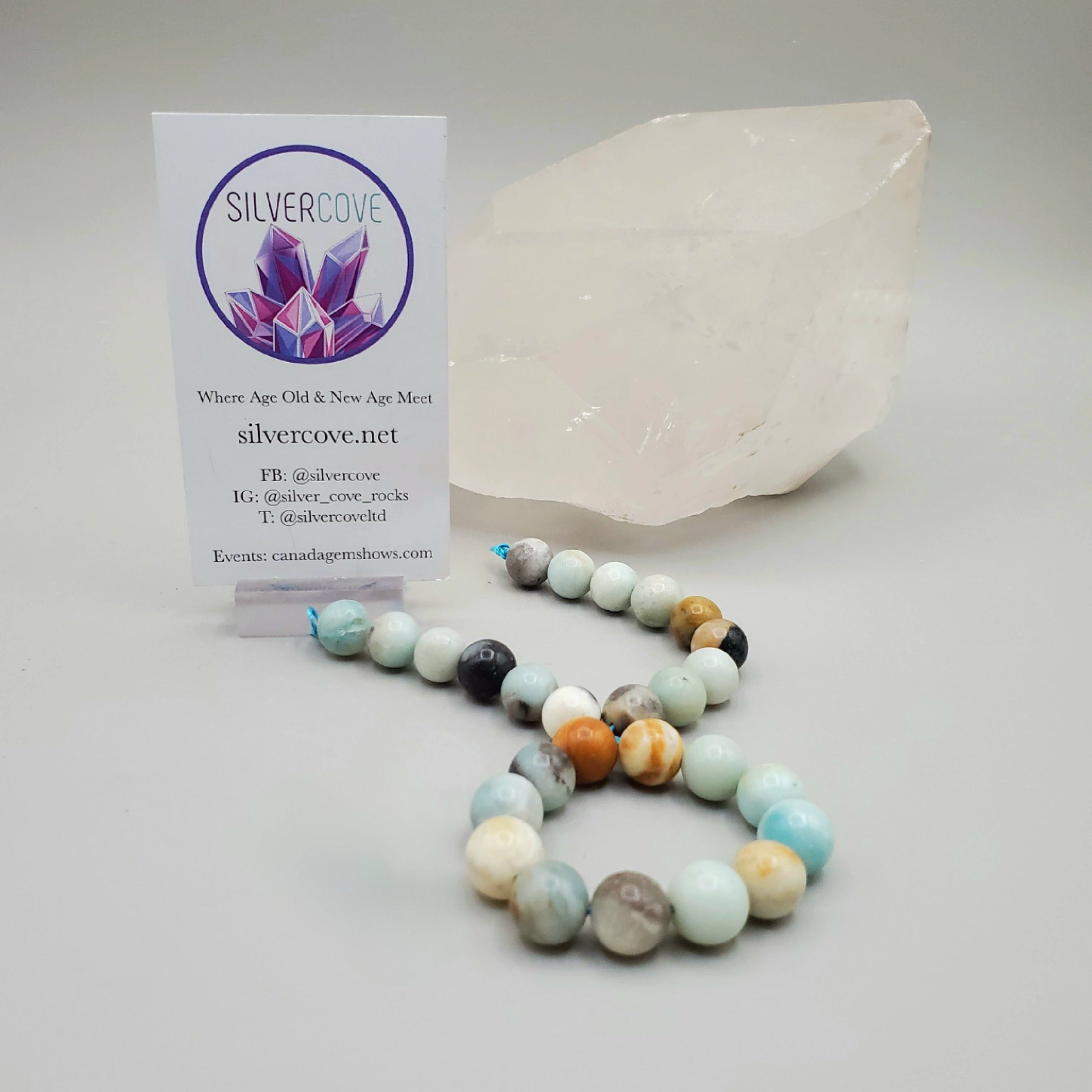 Natural Amazonite Beads Strand - 8mm Round Gemstone Beads for Jewelry Making, DIY Bracelets & Necklaces - Healing Crystal for Stress Relief & Positive Energy