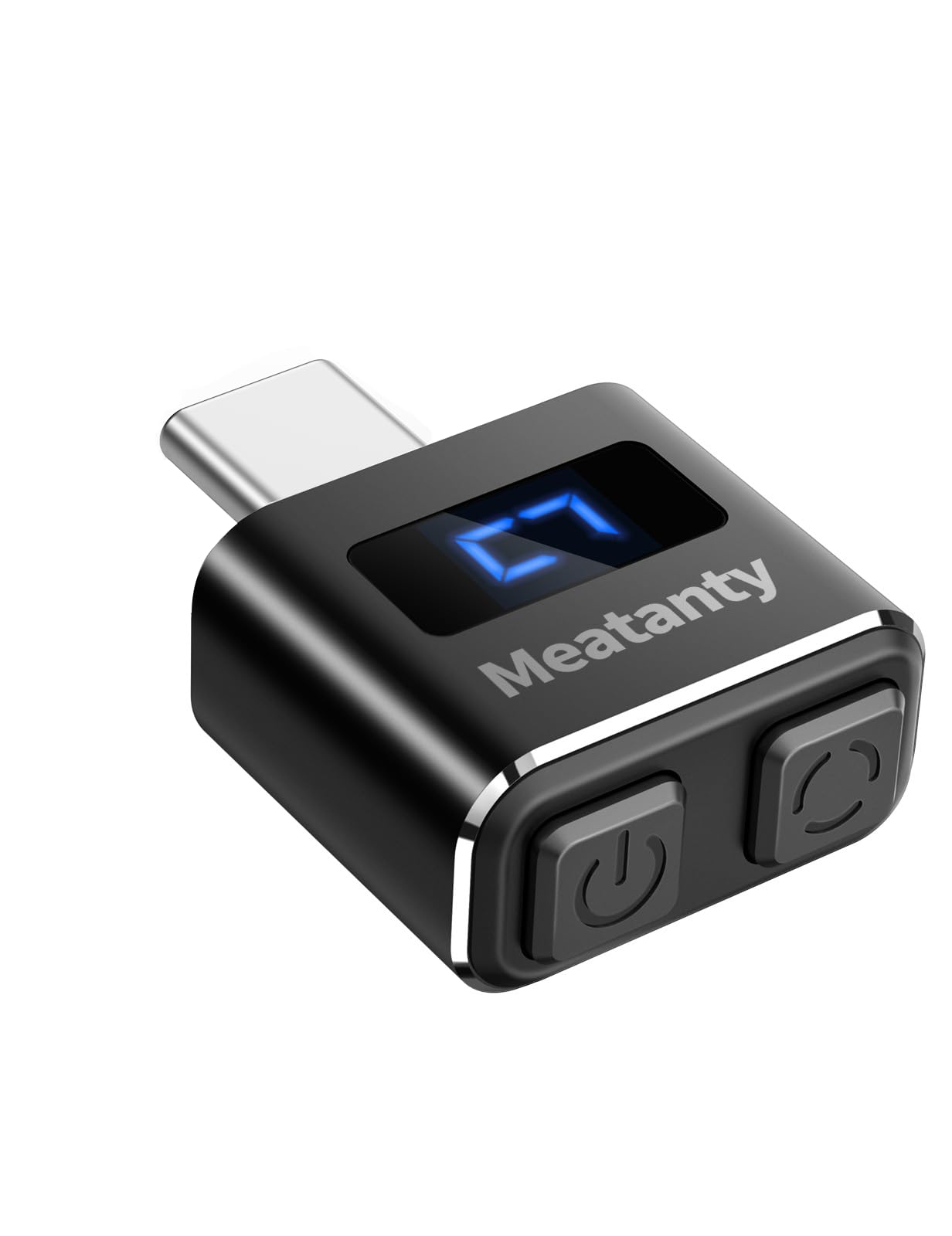 Meatanty Metal USB-C Tiny Mouse Jiggler - Undetectable Mouse Mover with Auto Shaker, Separate Modes & ON/OFF Buttons | LED Screen Mouse Wiggler to Keep PC/Laptop Active | Perfect for Remote Work, Online Classes & Preventing Sleep Mode