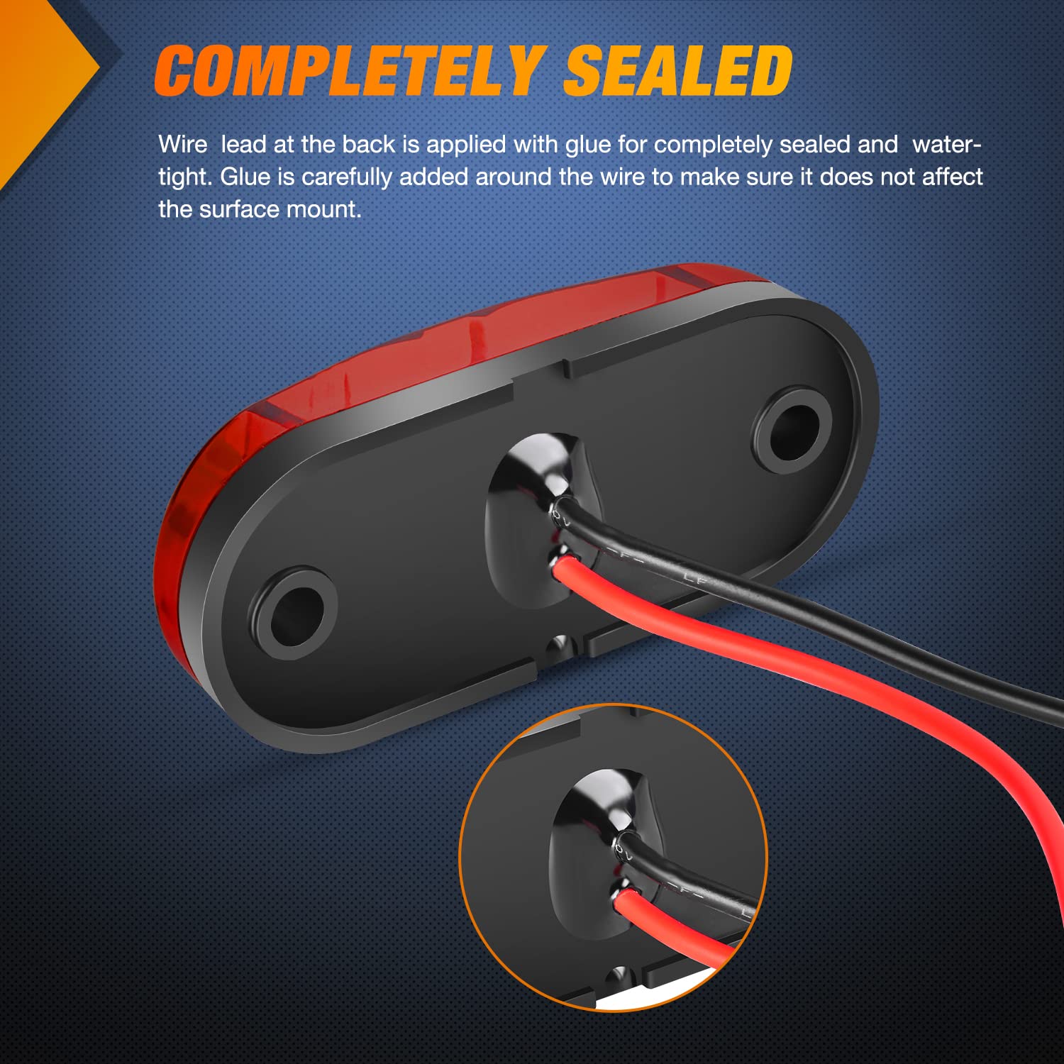 Nilight 2.5 Inch Oval LED Side Marker Lights - 10PCS Waterproof Surface Mount Clearance Lights for Trucks, Trailers, Campers & Boats (10-30V) - Perfect for Night Driving Safety & Vehicle Visibility