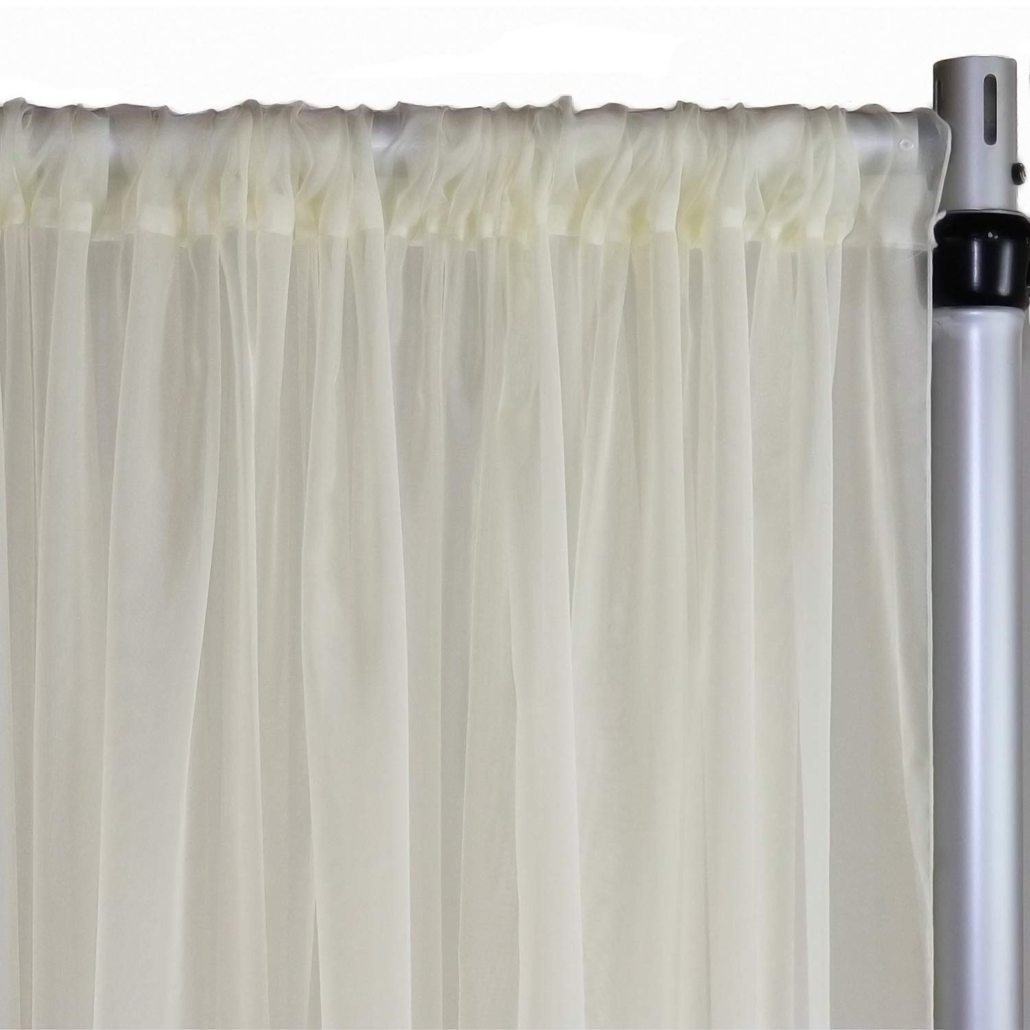 Voile Sheer Chair Covers - Elegant Wedding, Birthday & Baby Shower Decoration (1 Panel, 40ft x 116in, Ivory) | Perfect for Bridal Backdrops, Party Drapes & Event Decor | Pipe Kit Not Included