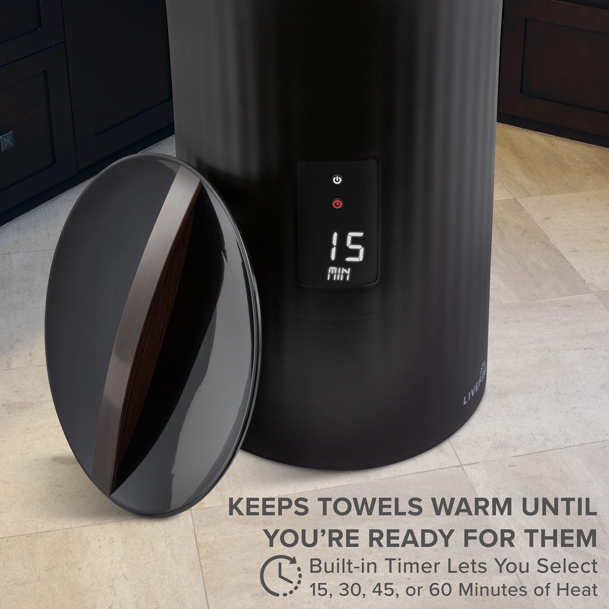 Premium Bucket Style Towel Warmer with LED Display & Adjustable Timer - Luxury Heated Towel Holder for Bathroom, Fits 40x70 Inch Oversized Towels - Perfect for Spa, Hotel & Home Relaxation