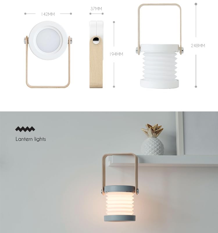 Foldable Rechargeable LED Table Lamp - Portable Cordless Dimmable Reading Light for Bedroom, Camping & Emergency Use