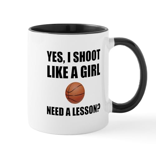 White/Black Inside - Like A Girl Basketball Mugs