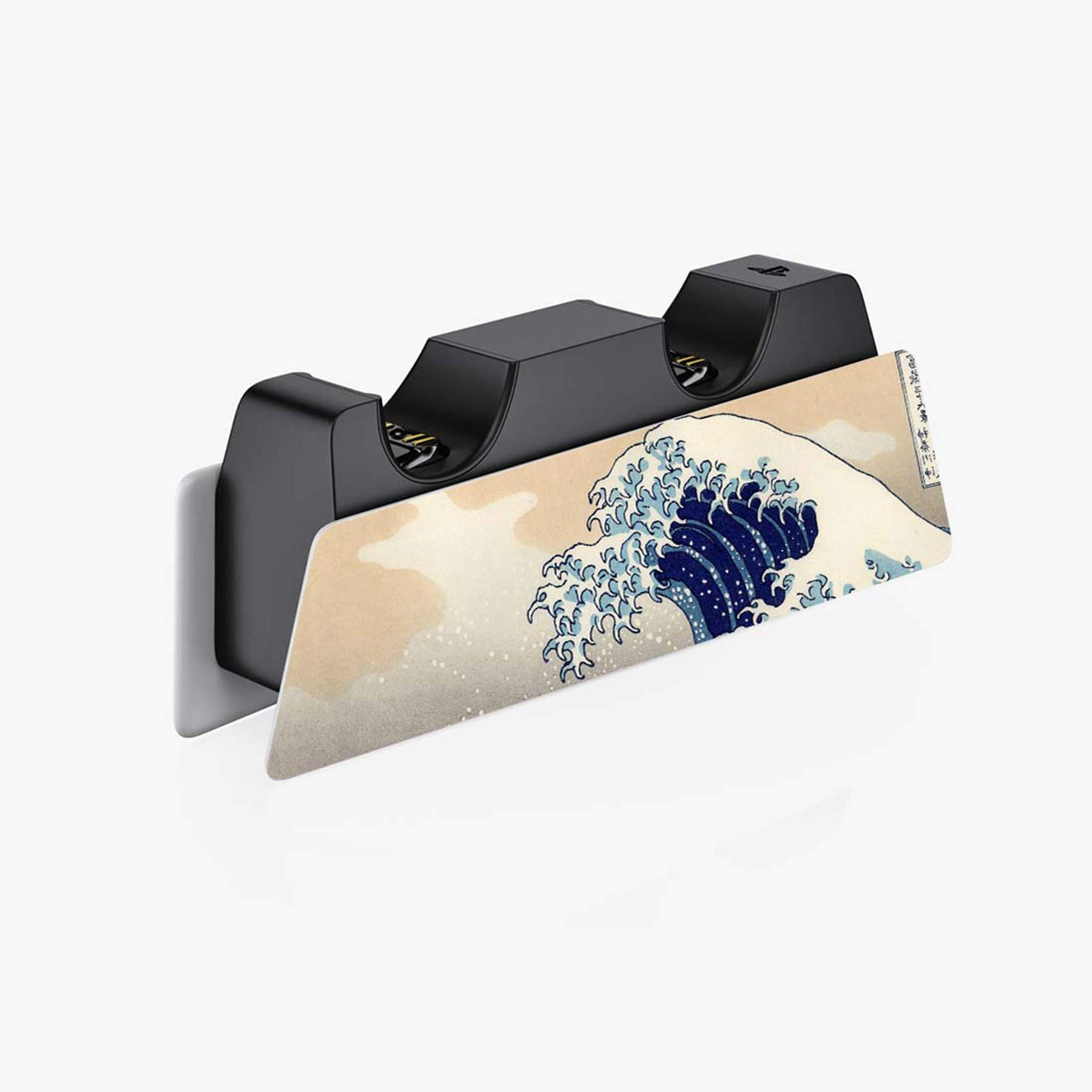 PlayVital The Great Wave Full Skin Decal Set for PS5 Console Disc Edition - Protective Vinyl Stickers for PS5 Controller, Charging Station, Headset & Media Remote - Japanese Wave Art Design for Gaming Setup & Home Decor