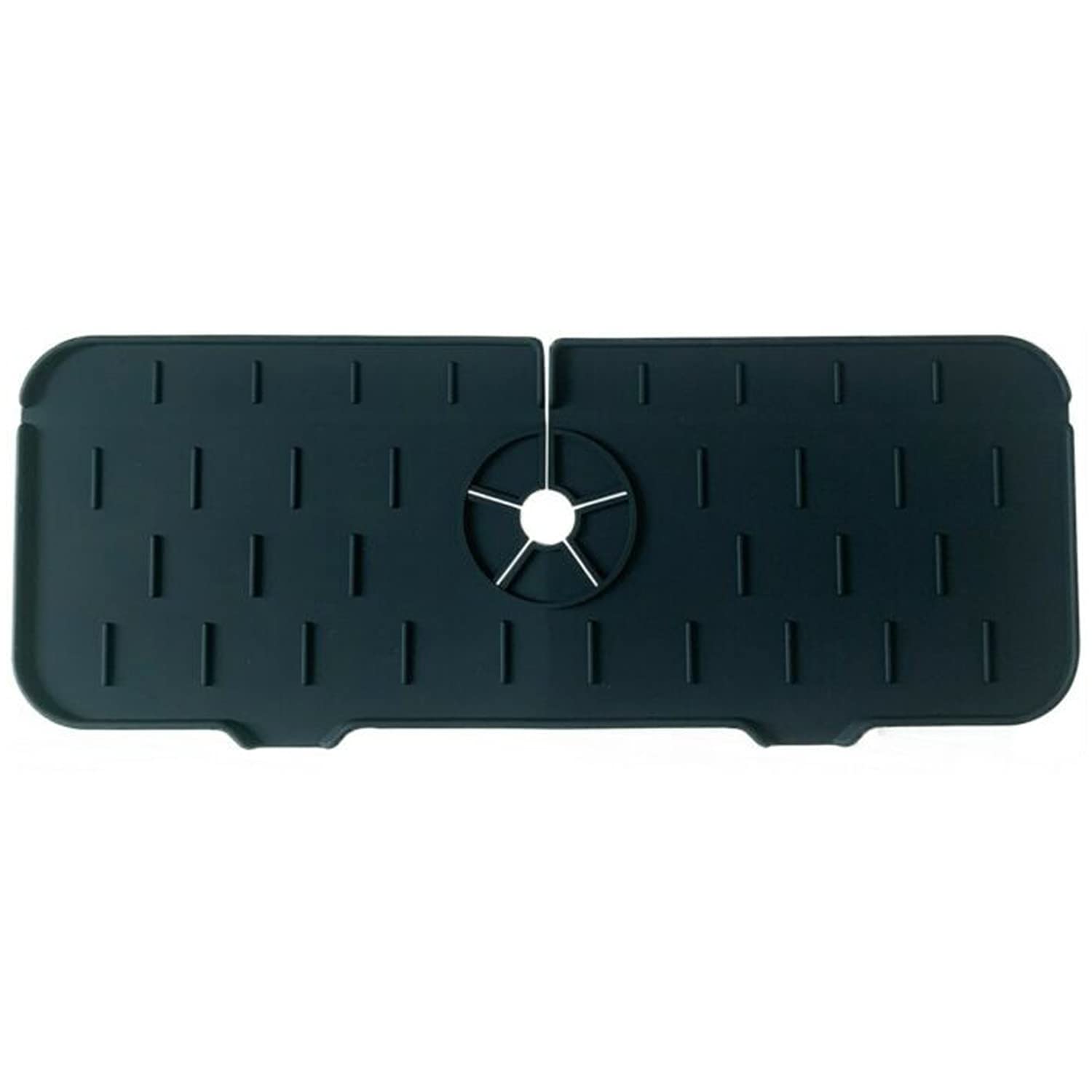Anti-Splash Silicone Sink Mat - Customizable Kitchen Faucet Splash Guard Pad for Water Drying & Protection - Black - Perfect for Kitchen Sinks, Countertops & Wet Areas