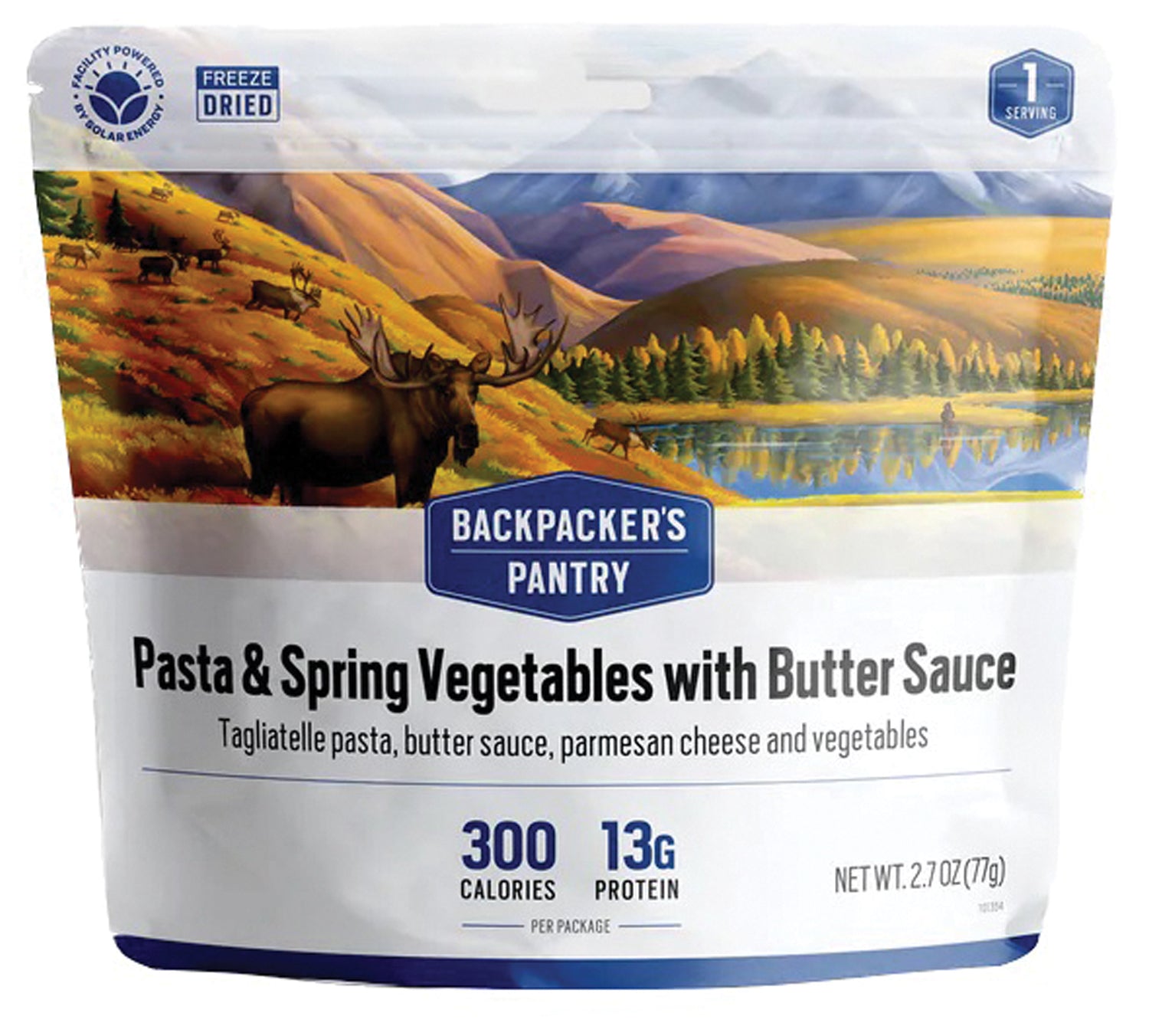 Backpackers Pantry Pasta & Spring Vegetables - Lightweight Dehydrated Camping Meal for Hiking & Backpacking | Easy Prep Outdoor Food for Adventures
