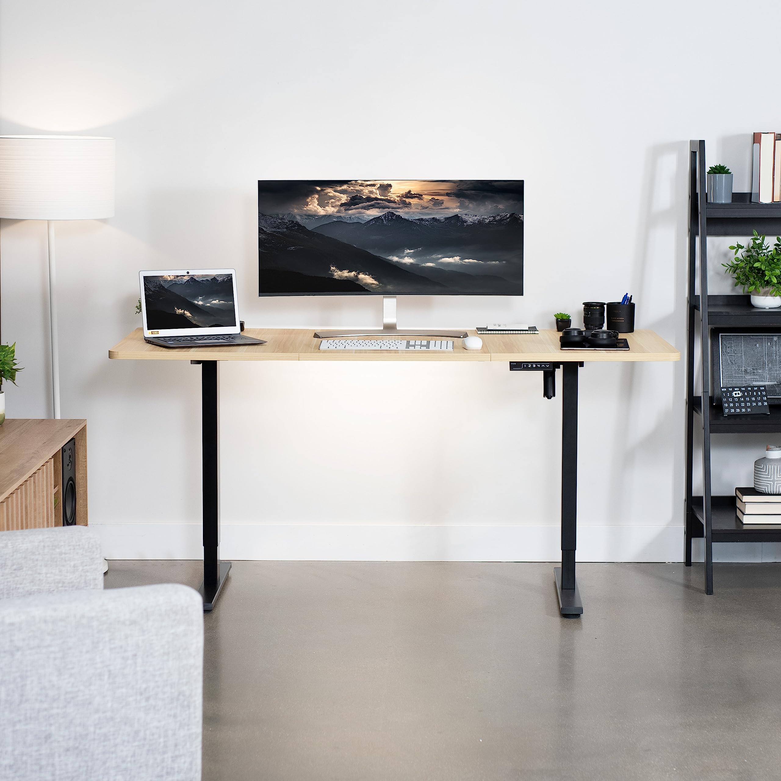 VIVO Electric Standing Desk Frame - Adjustable Height Workstation with 220 lbs Capacity, Brushless Motor & Memory Controller, Black (DESK-V100EBY) - Perfect for Home Office, Gaming Setup, and Ergonomic Workspaces