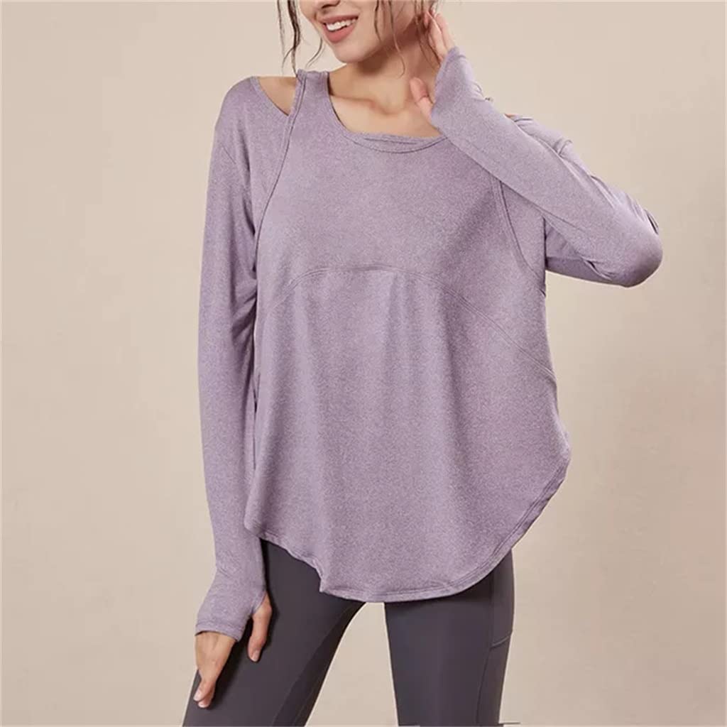 Women's Loose Yoga Tops - Slim Fit Quick-Dry Breathable Long Sleeve Workout Shirts for Running, Fitness & Yoga | Perfect for Gym, Outdoor Sports & Active Lifestyle